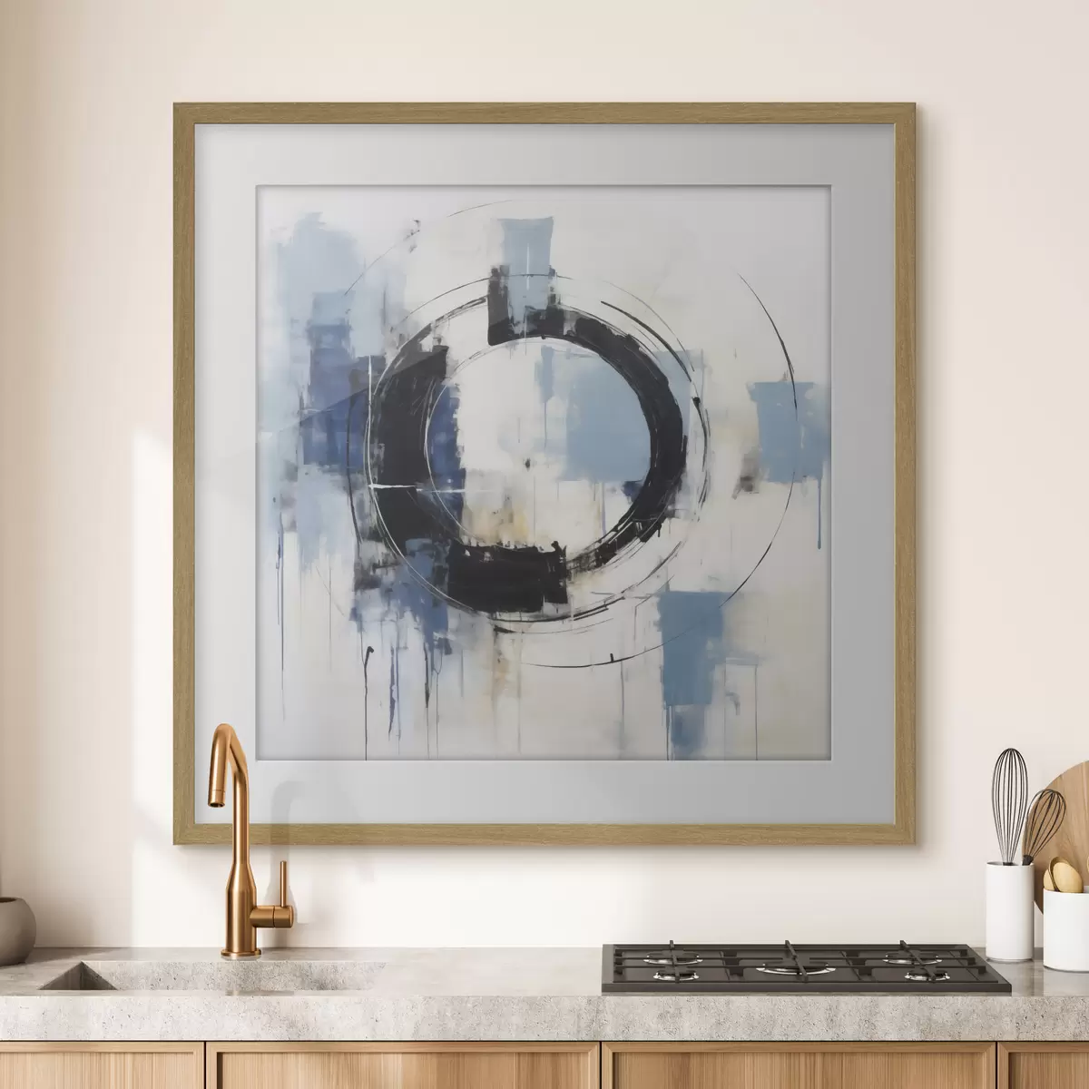 Poster Composición abstracta con un motivo circular, imitación de una pintura f49899