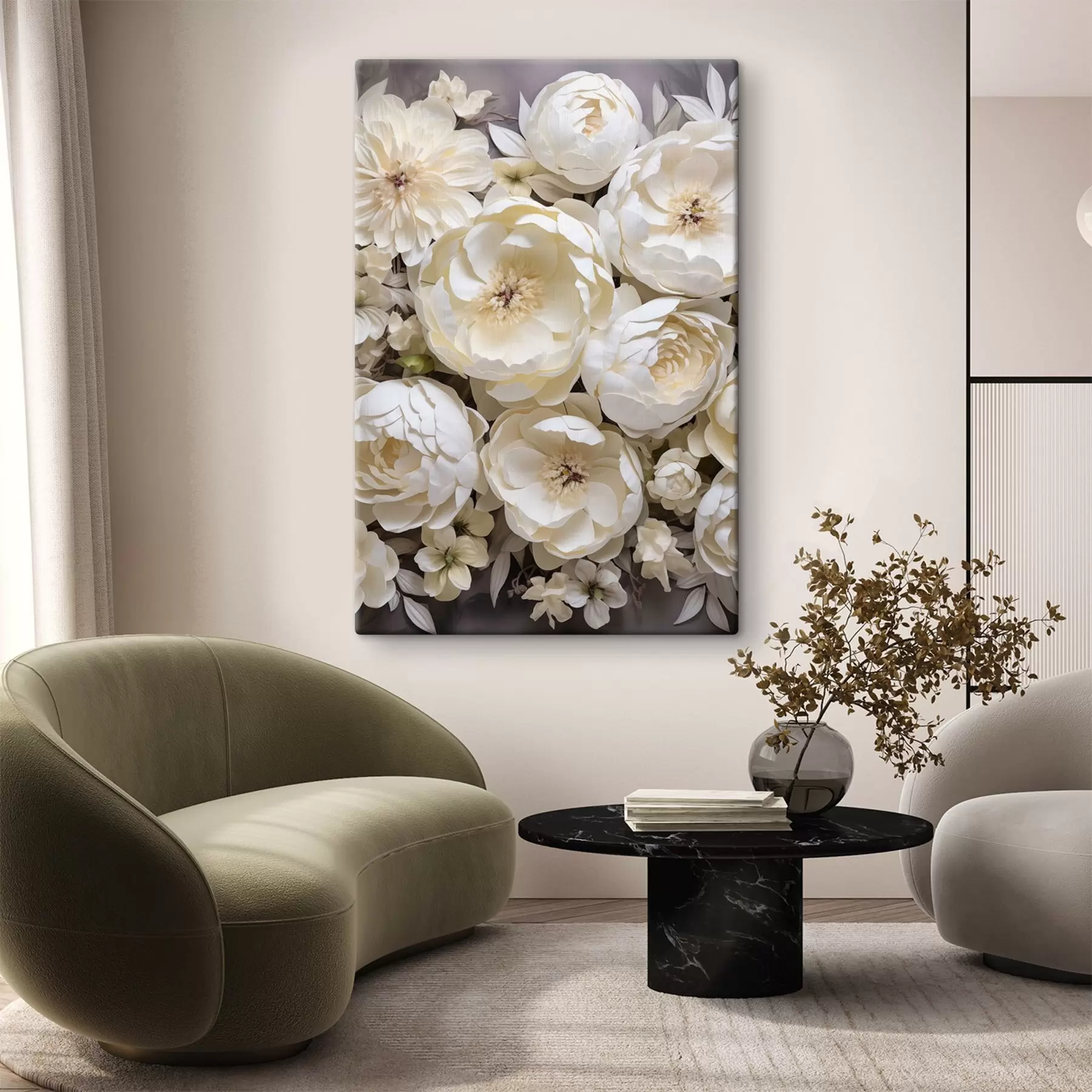 murales de pared peonías blancas s50034