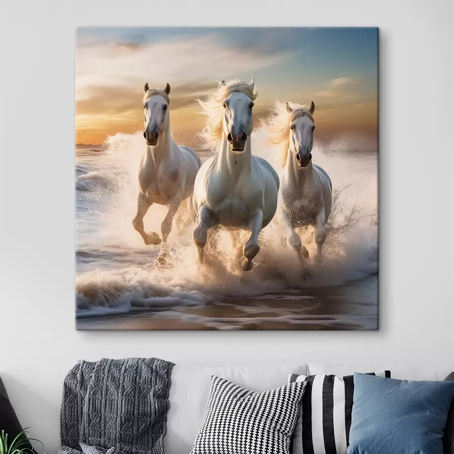 murales de pared Caballos en la orilla s50037