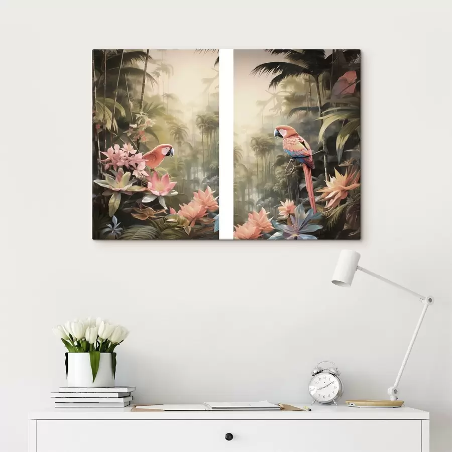 murales de pared Flamencos tropicales m30771