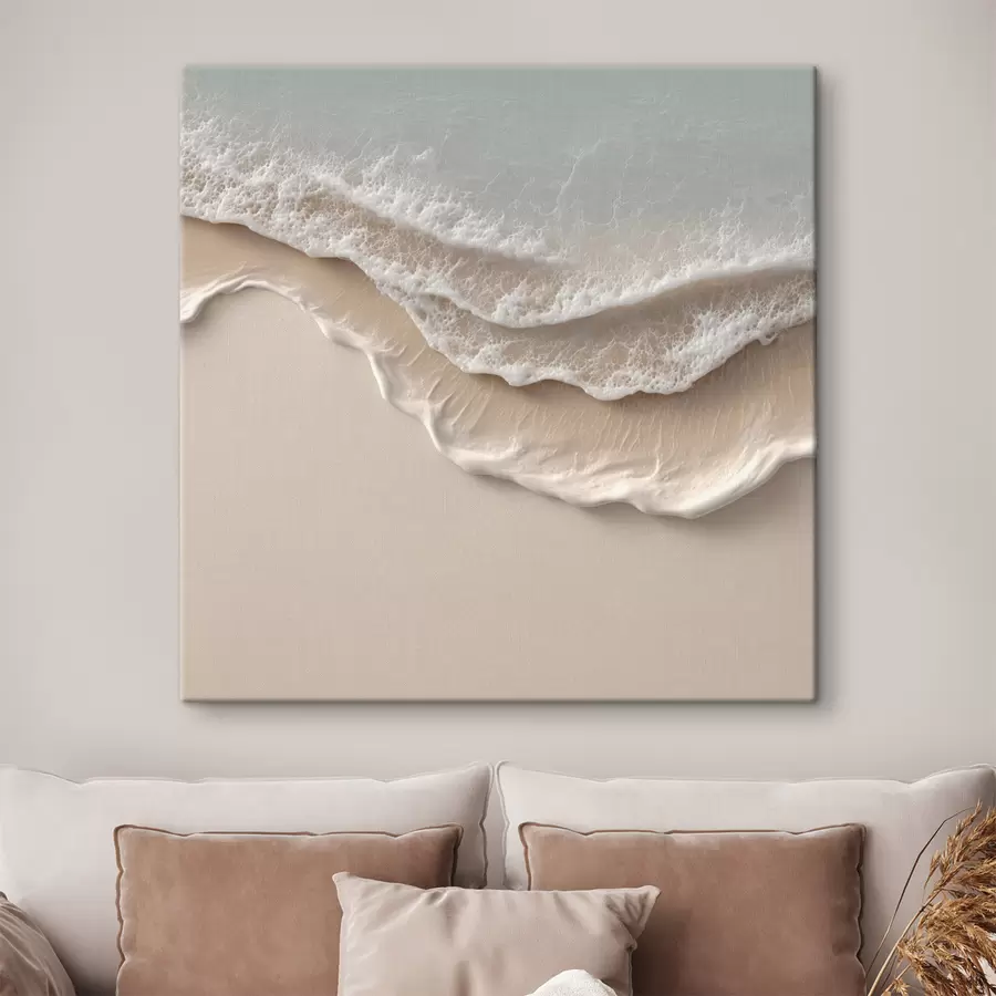 murales de pared Paisaje marino con una suave línea de espuma en estilo de efecto acuarela s49715