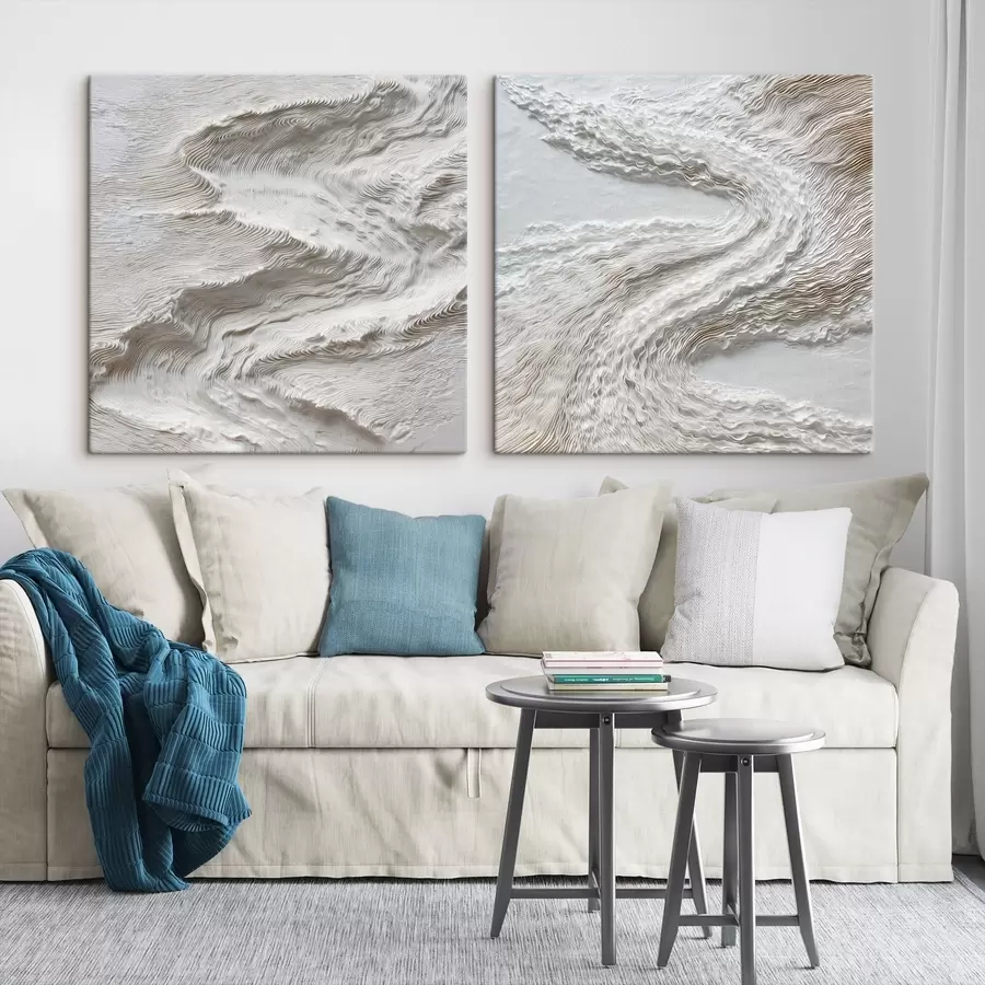 murales de pared Relieve texturizado con finas líneas de contorno en estilo de arte contemporáneo m30652