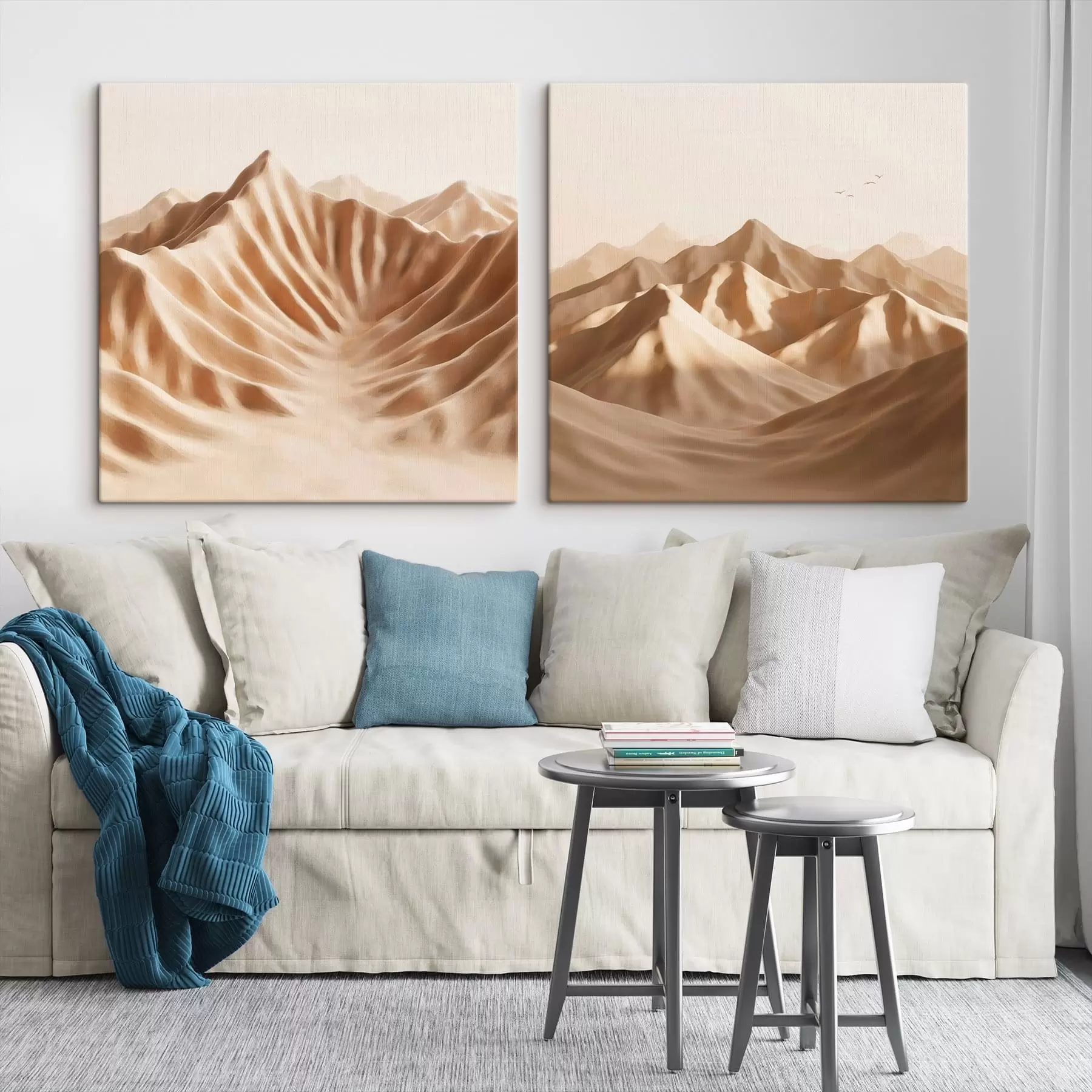 murales de pared Composición natural con un juego de sombras sobre las dunas, en estilo minimalista m30656