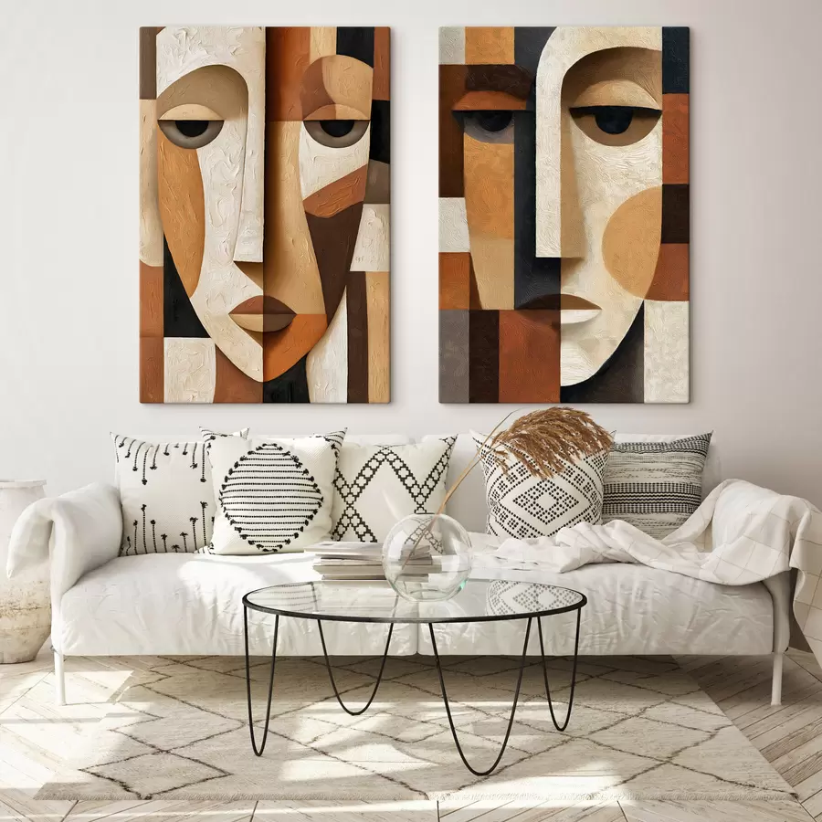 murales de pared Caras abstractas m30789