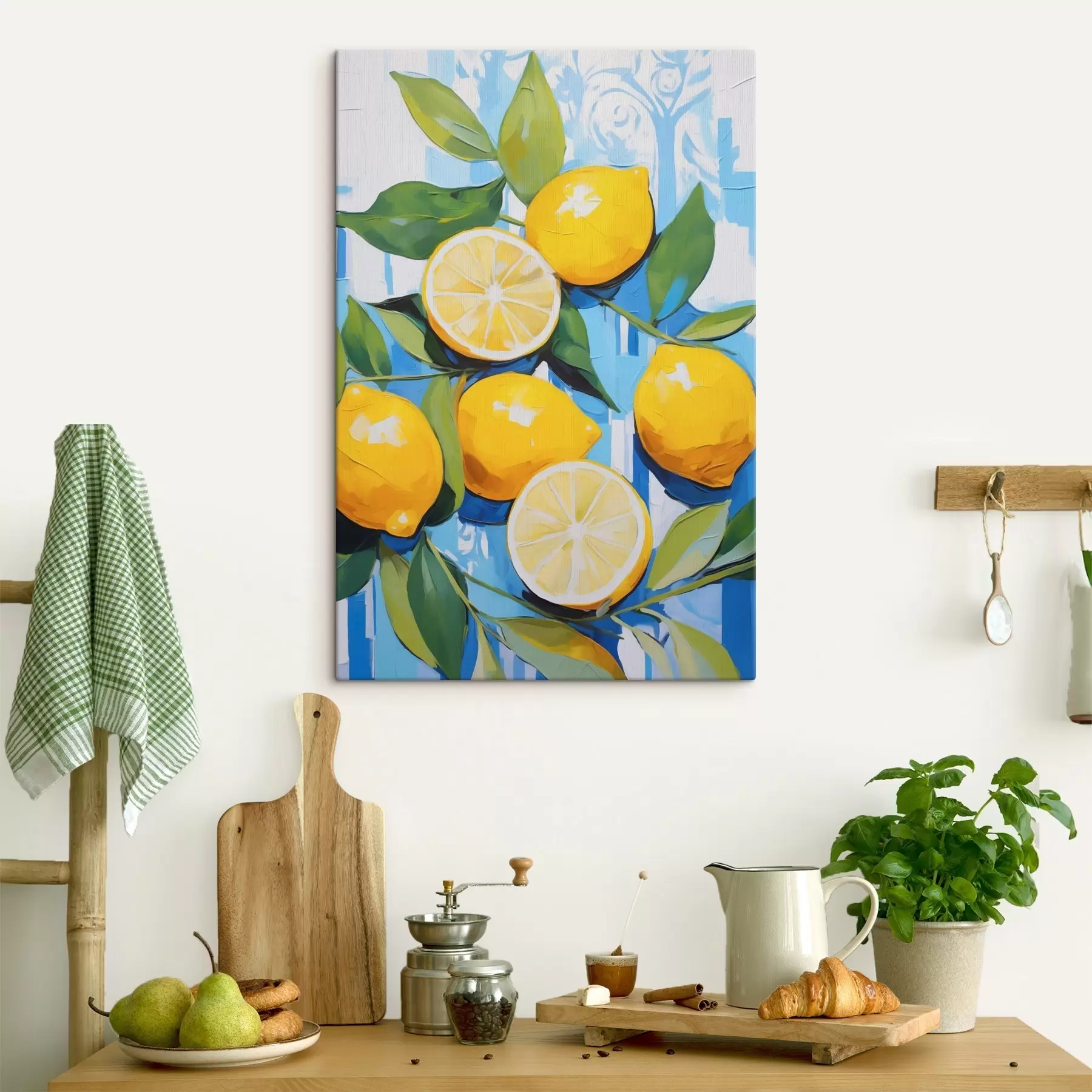murales de pared Limones entre el follaje, imitación de un cuadro s50065
