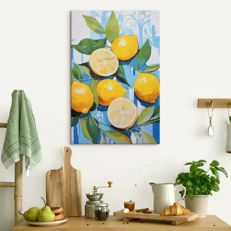 murales de pared Limones entre el follaje, imitación de un cuadro s50065