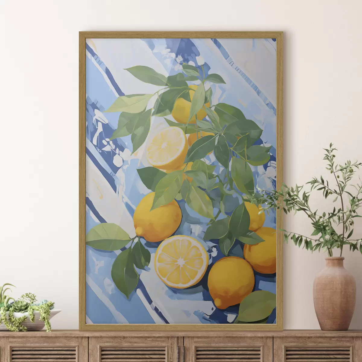 Poster Limones, pintura de imitación f50066