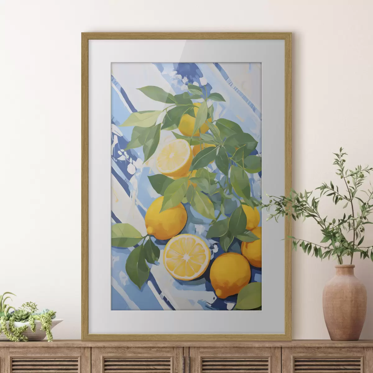 Poster Limones, pintura de imitación f50066