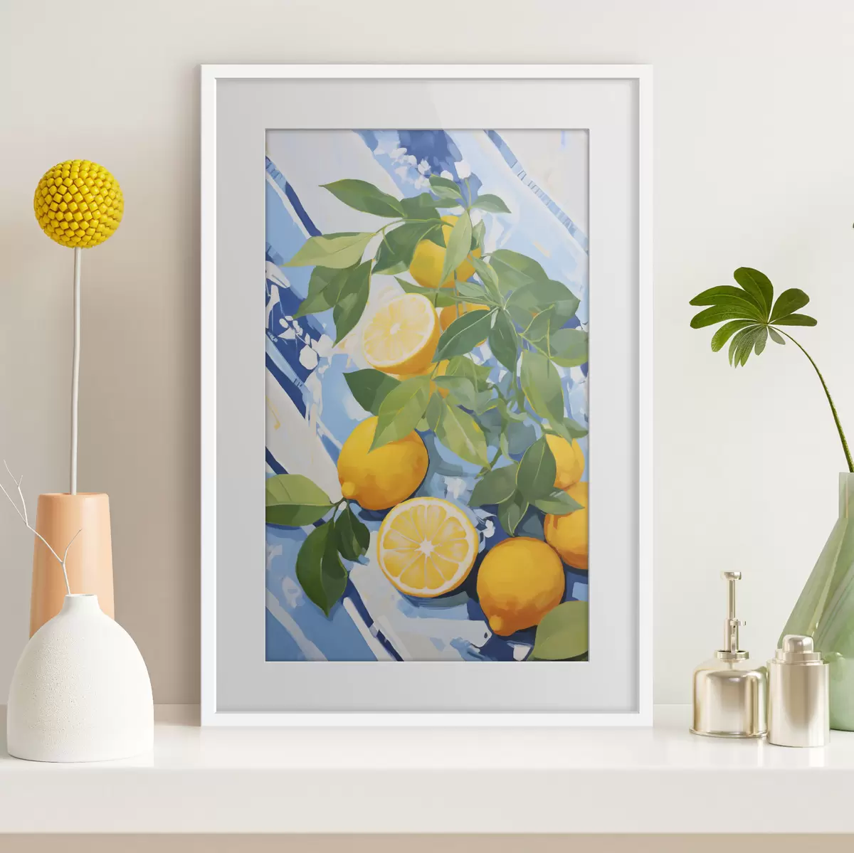 Poster Limones, pintura de imitación f50066