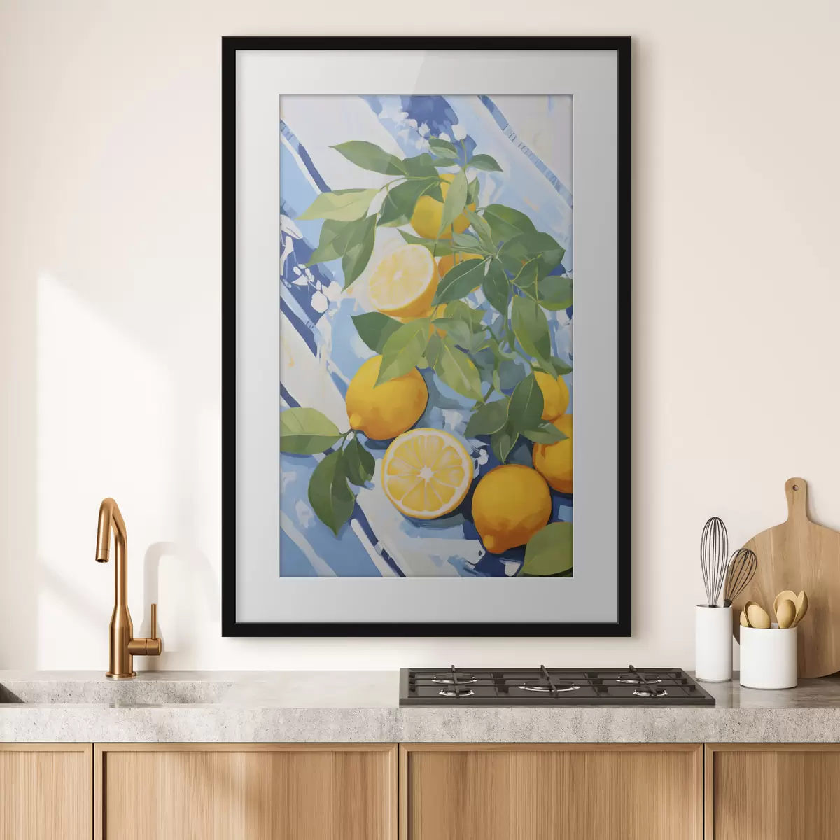 Poster Limones, pintura de imitación f50066
