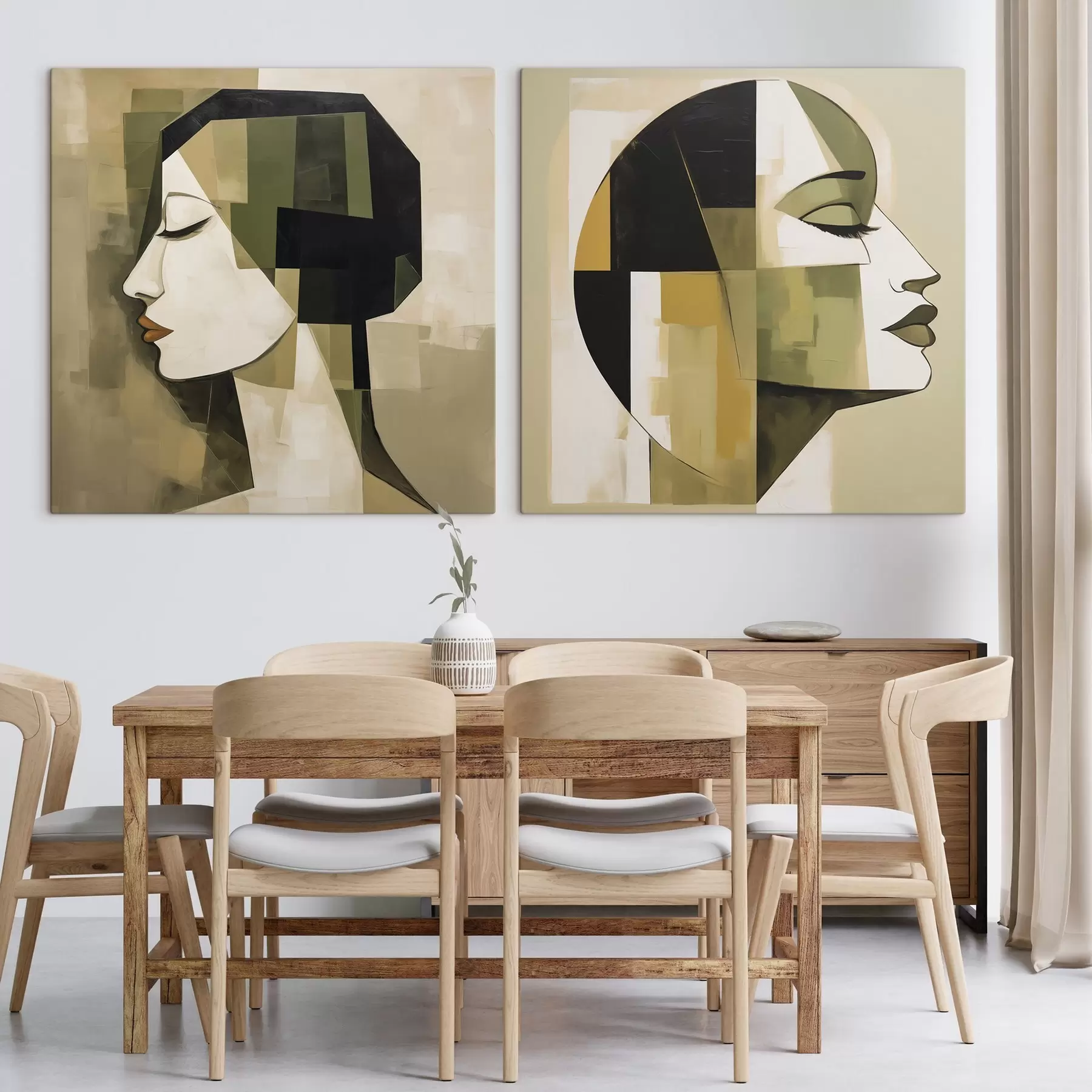 murales de pared Retrato abstracto moderno m30774