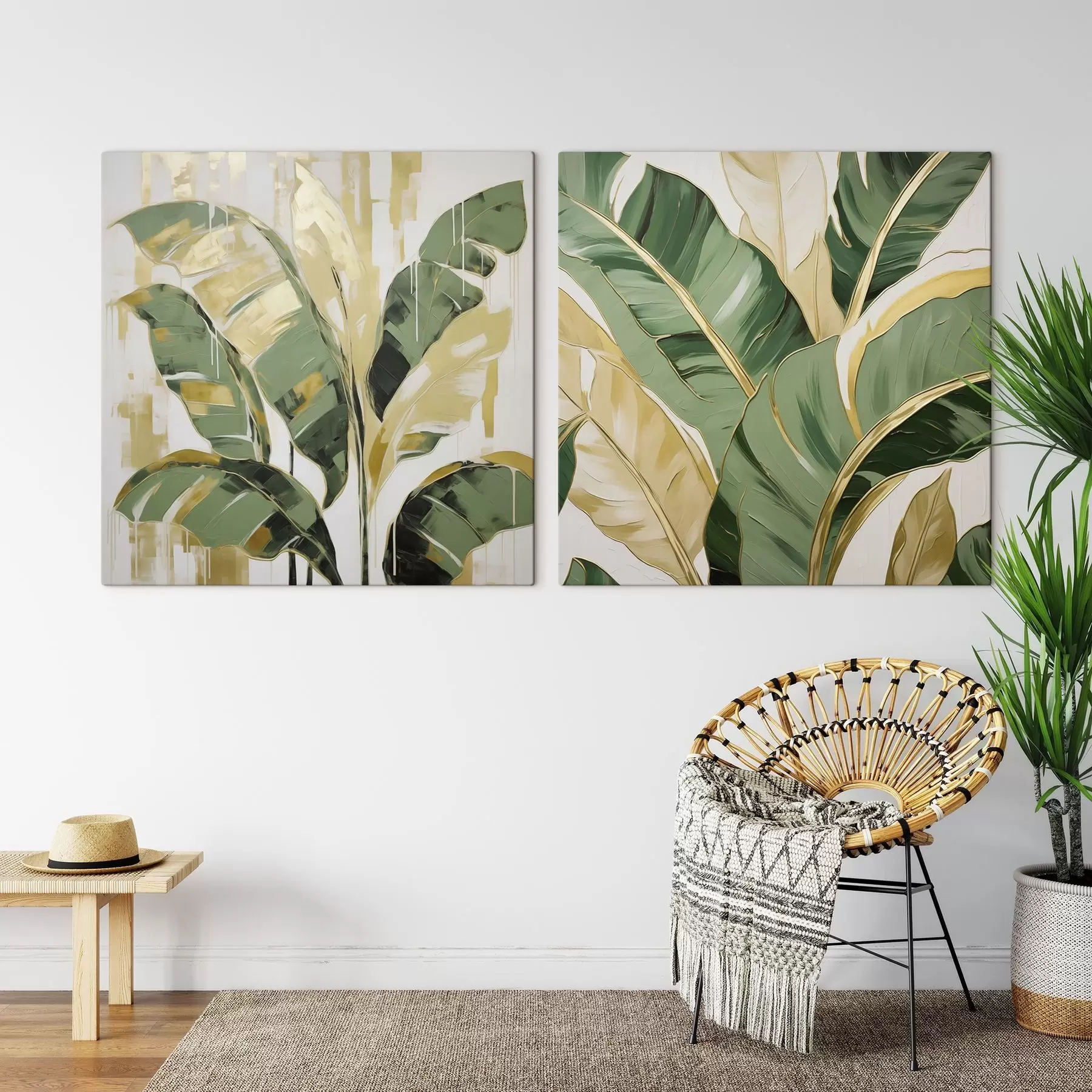 murales de pared Follaje, imitación de una pintura m30784