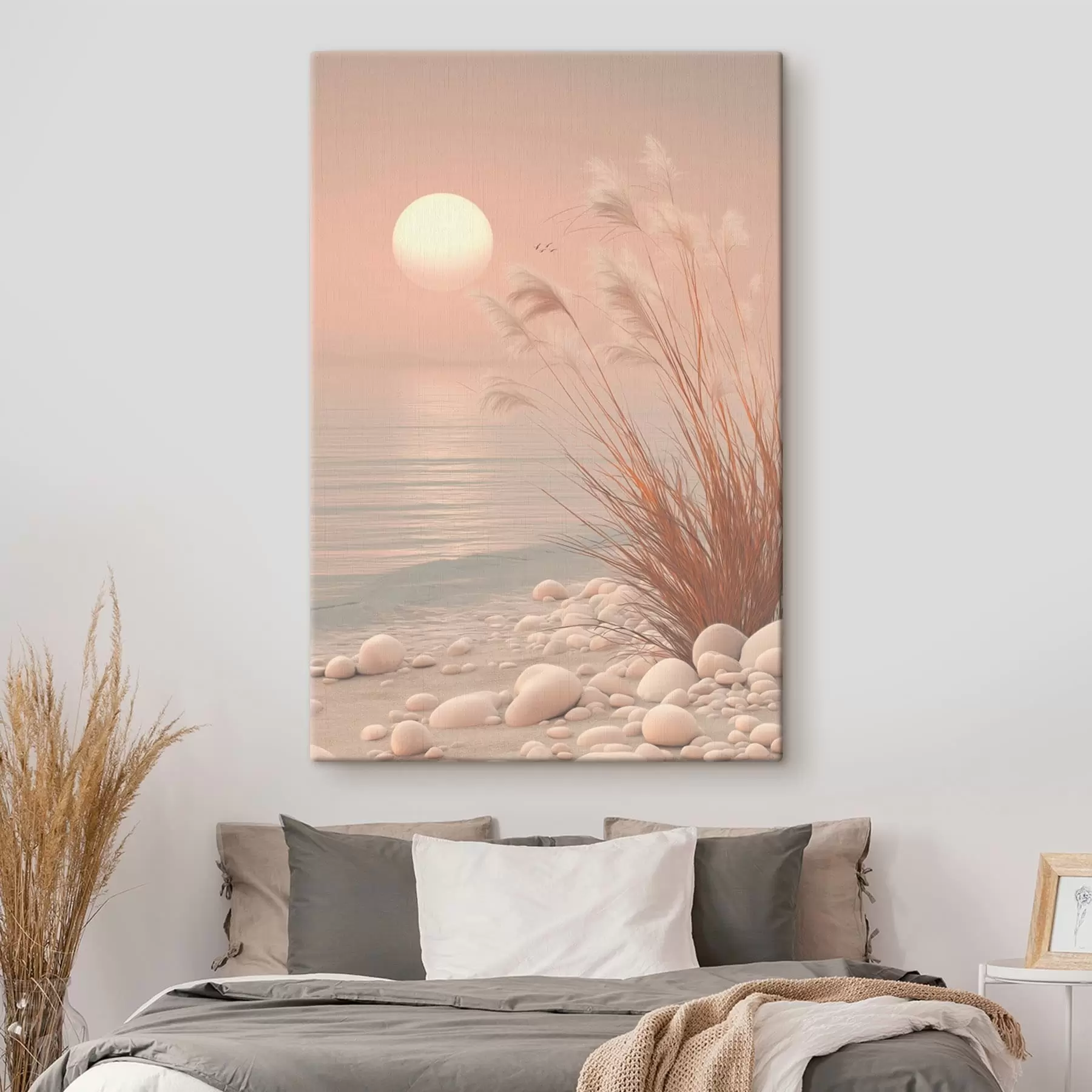 murales de pared Orilla tranquila con hierbas al amanecer s49949