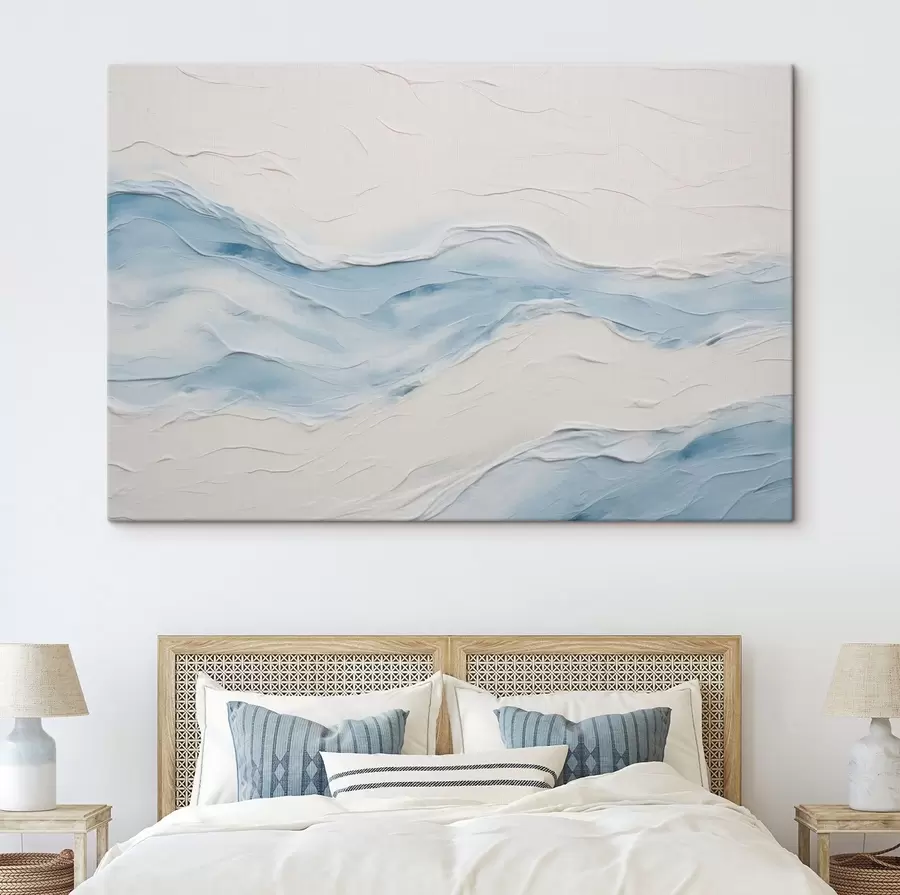 murales de pared Olas abstractas en tonos azul claro s49954