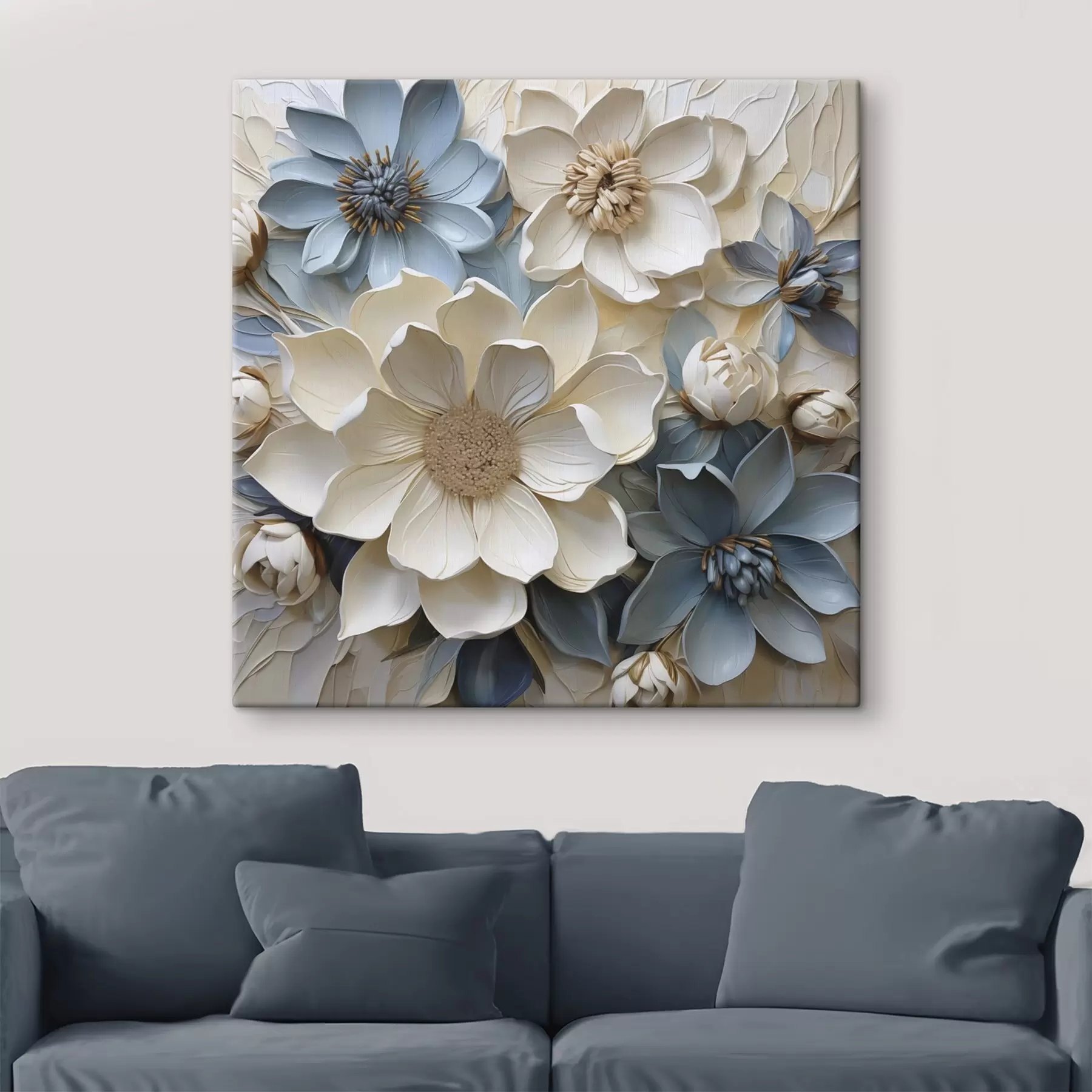murales de pared Flores, ilustración plana, imitación de pintura s50133