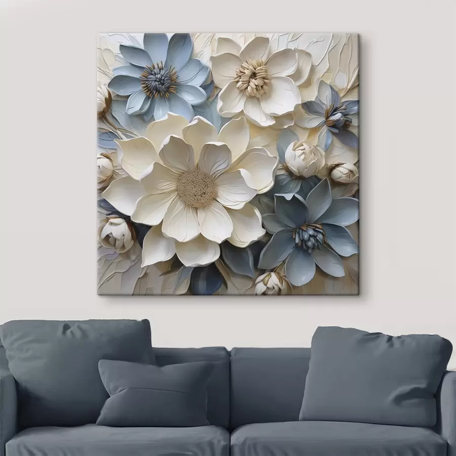 murales de pared Flores, ilustración plana, imitación de pintura s50133