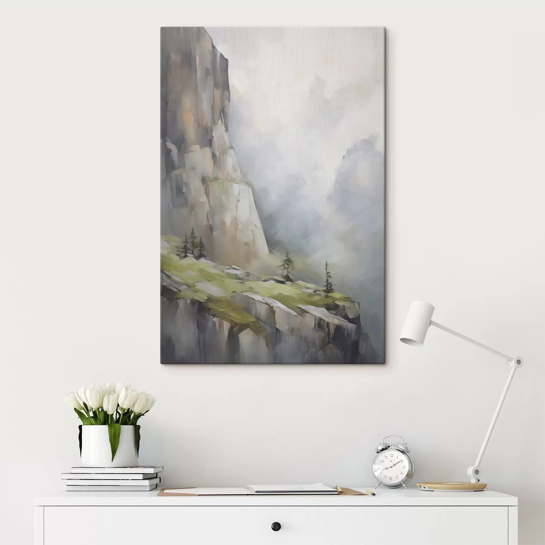 murales de pared Paisaje de montaña, imitación de un cuadro s50135