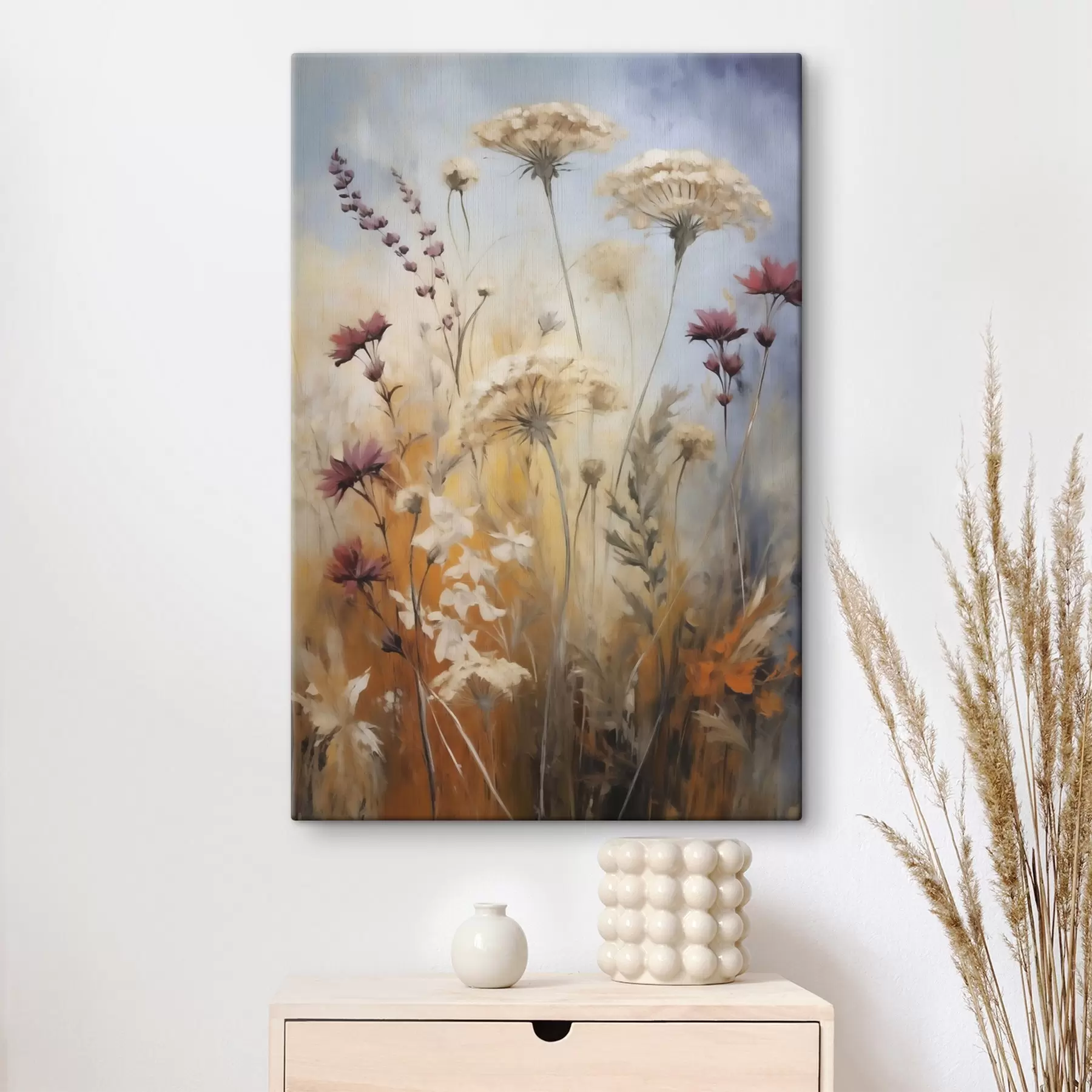 murales de pared Flores silvestres y hierbas, imitación de un cuadro s50144