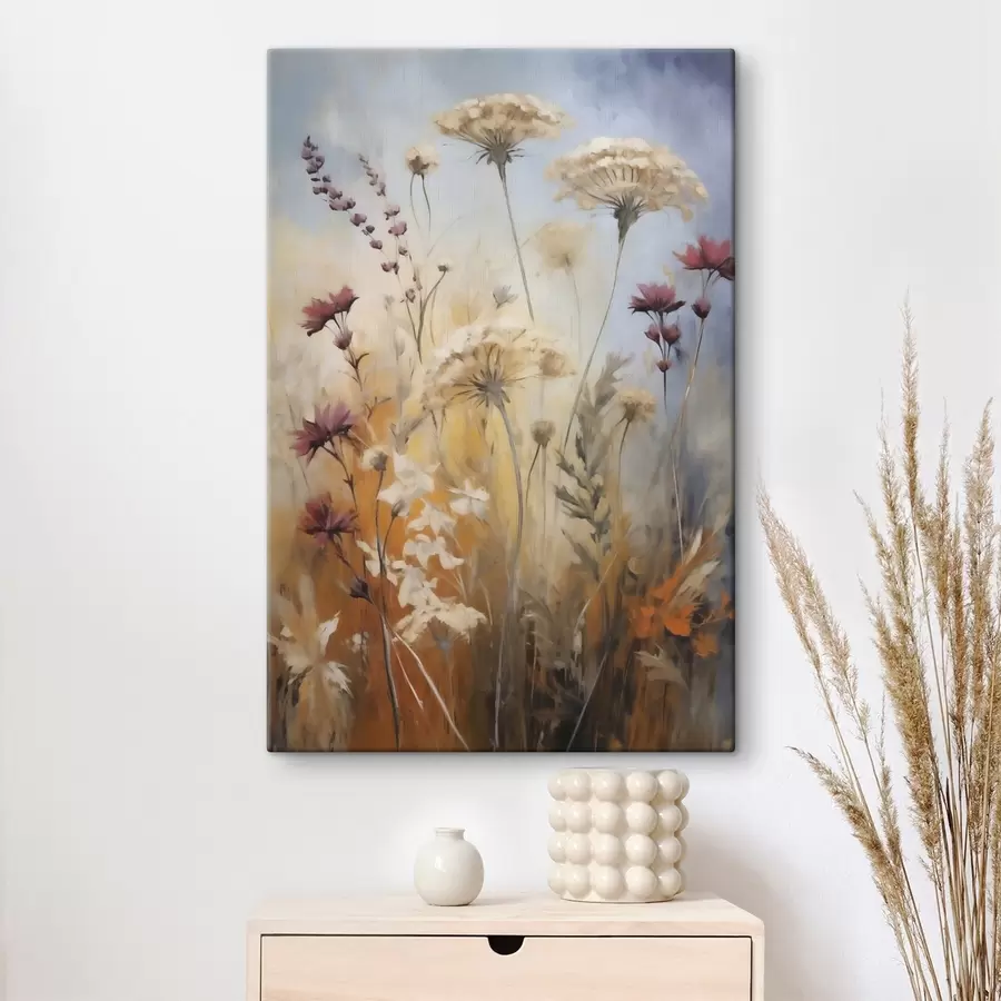 murales de pared Flores silvestres y hierbas, imitación de un cuadro s50144