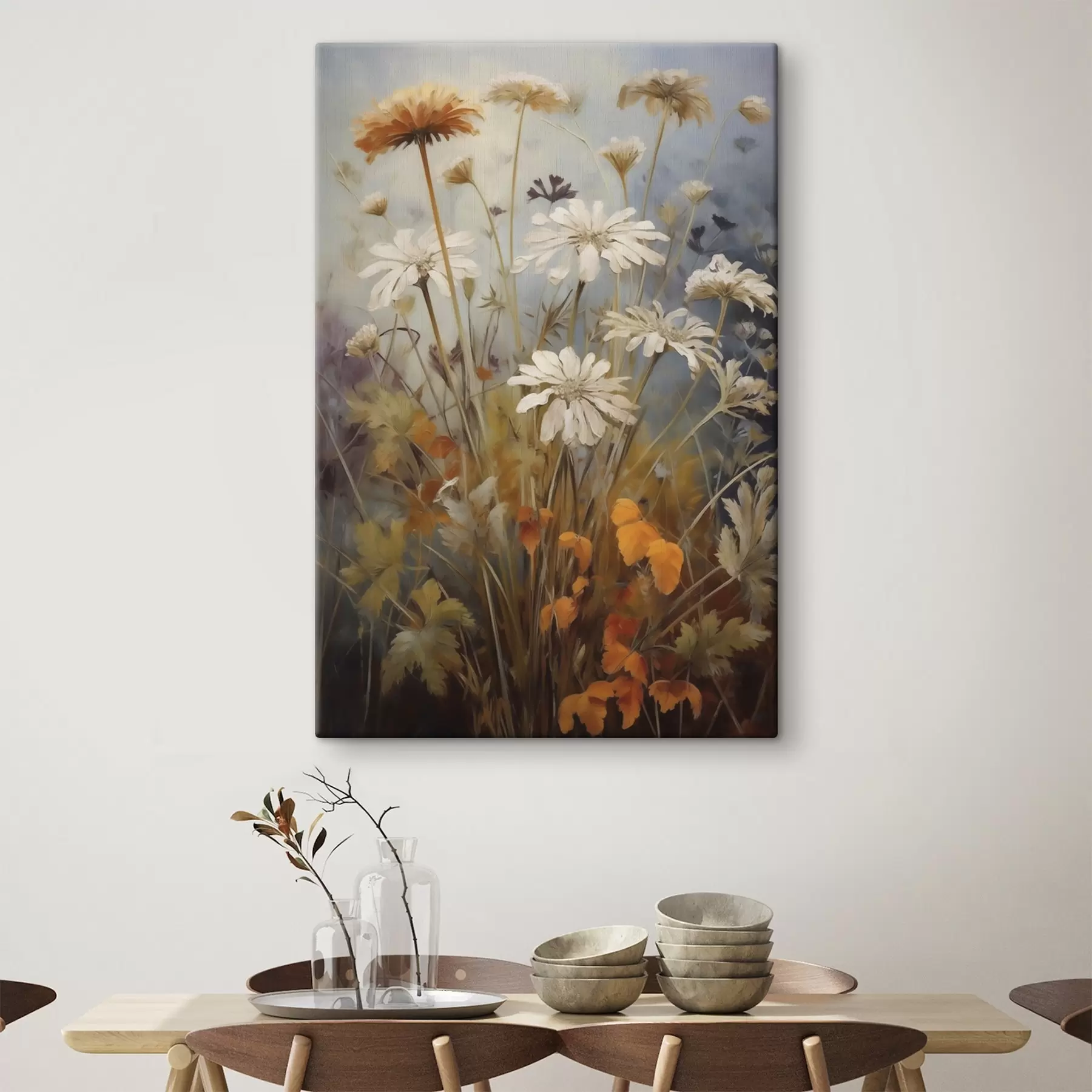 murales de pared Flores silvestres y hierbas, imitación de un cuadro s50145