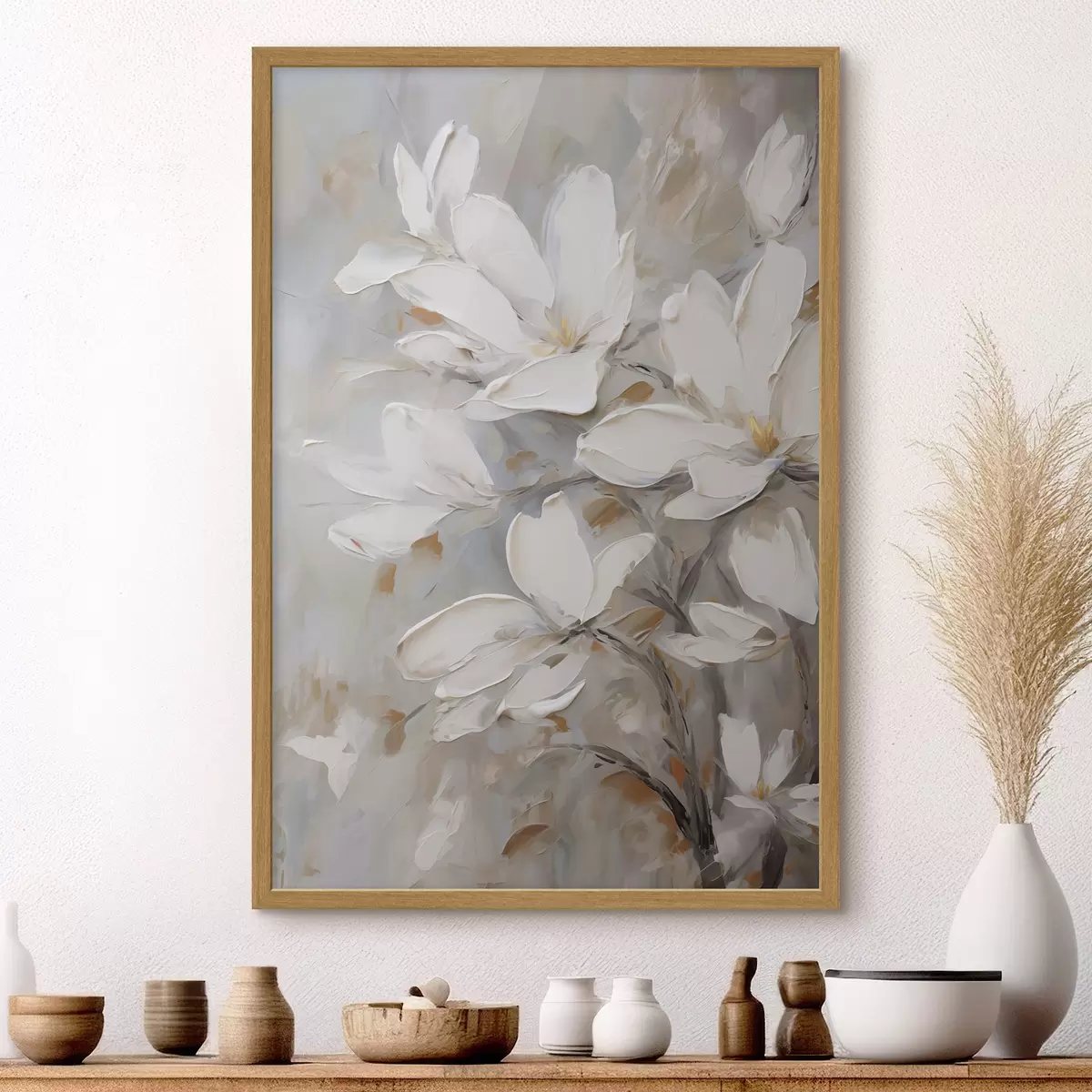Poster Flores abstractas, imitación de una pintura f50138