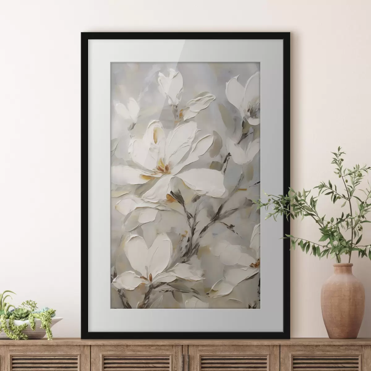 Poster Flores abstractas, imitación de una pintura f50139