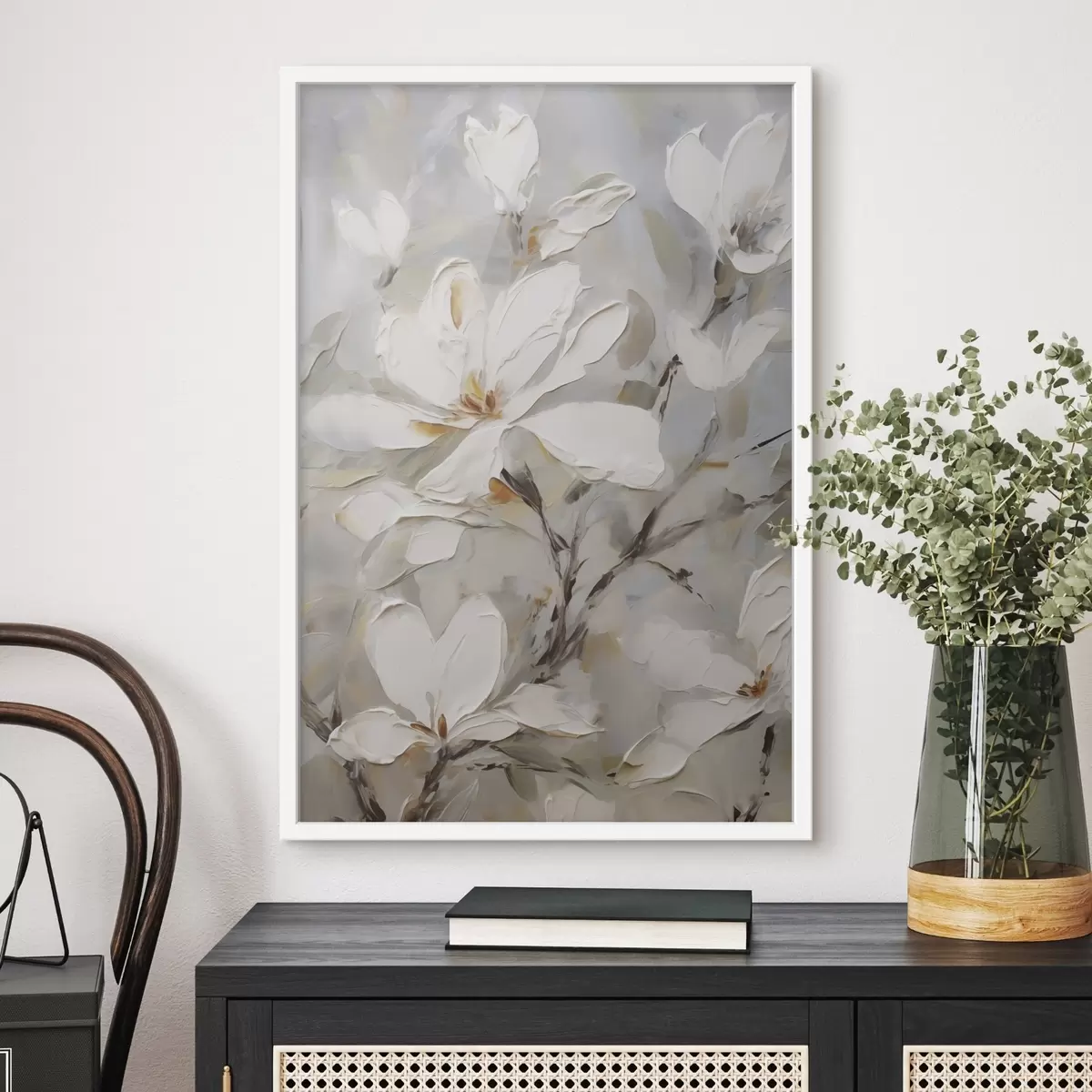 Poster Flores abstractas, imitación de una pintura f50139