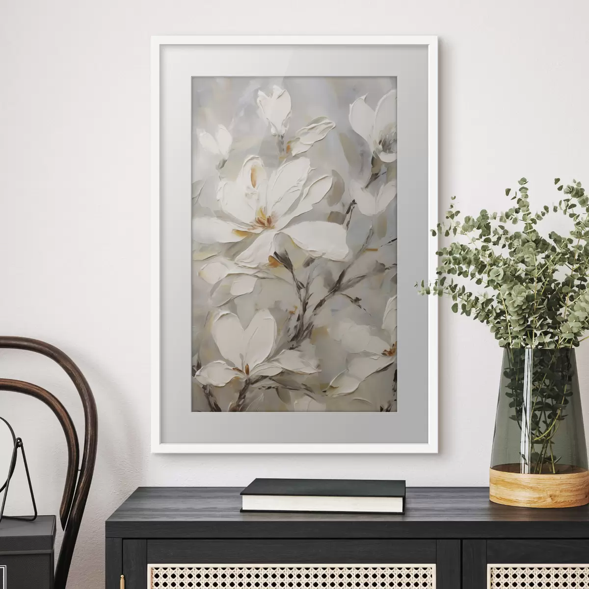 Poster Flores abstractas, imitación de una pintura f50139