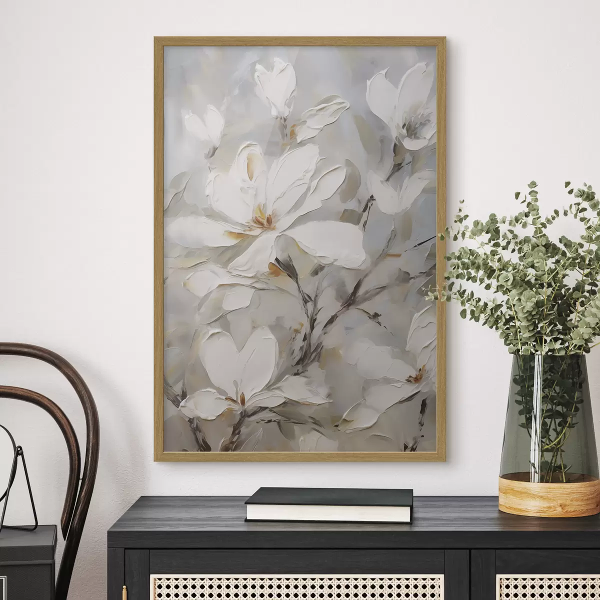 Poster Flores abstractas, imitación de una pintura f50139