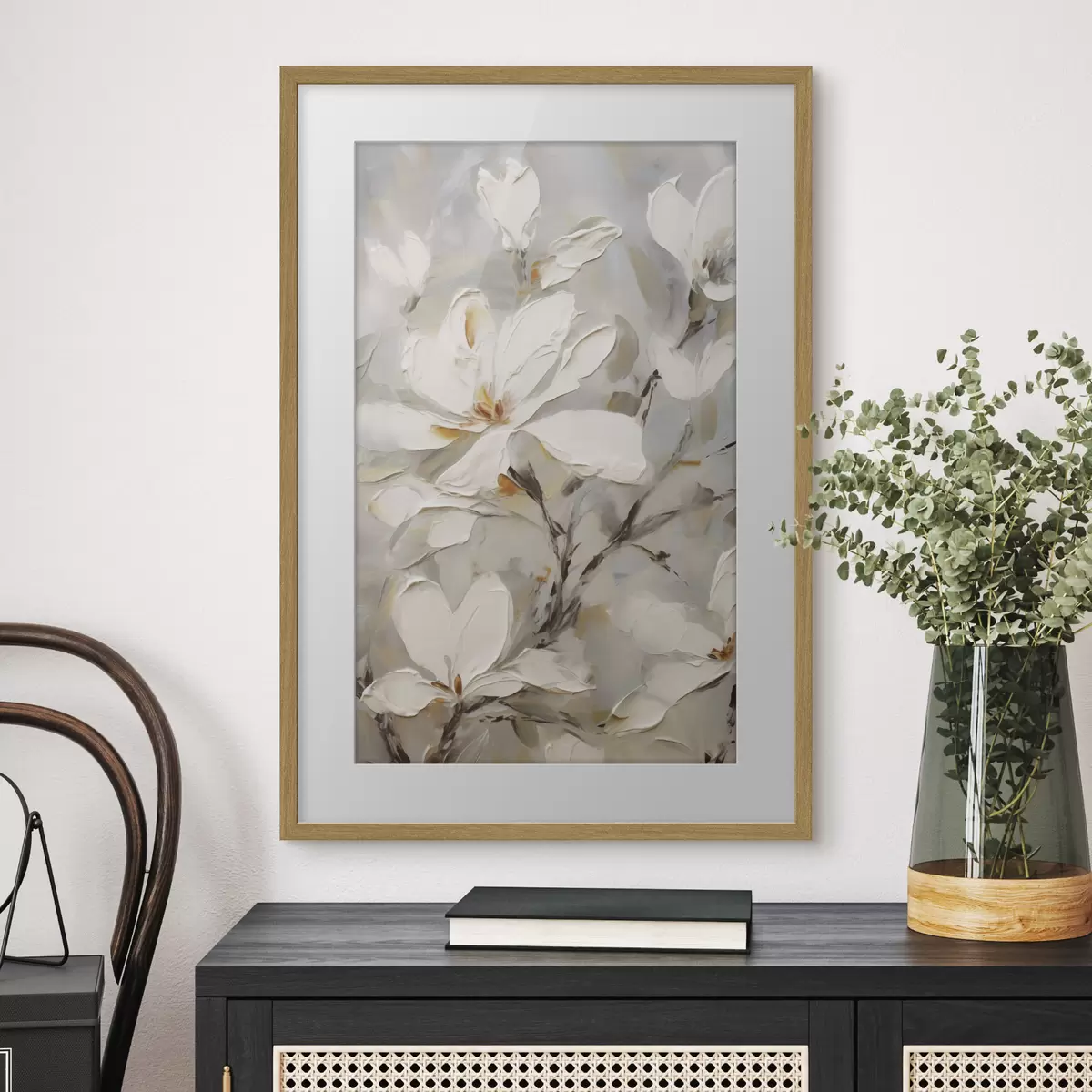 Poster Flores abstractas, imitación de una pintura f50139