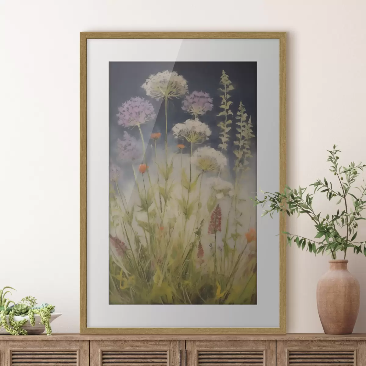 Poster Hierbas de campo, imitación de un cuadro f50143