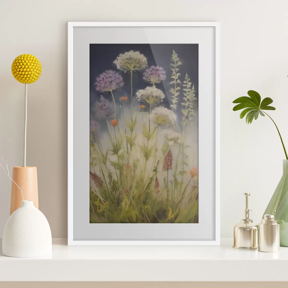 Poster Hierbas de campo, imitación de un cuadro f50143