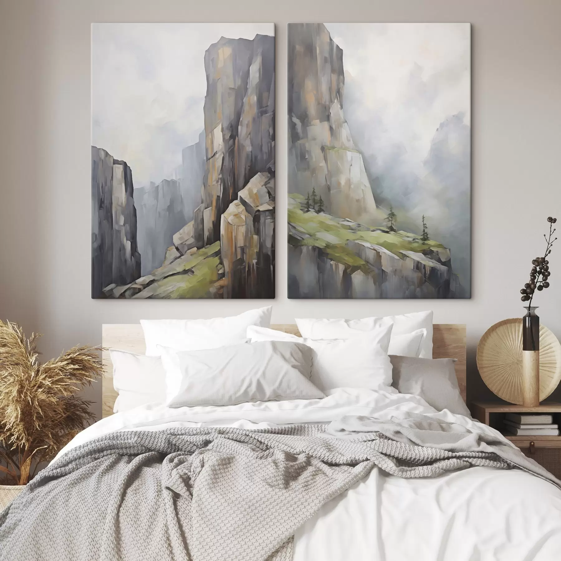 murales de pared Paisaje de montaña, imitación de un cuadro m30803