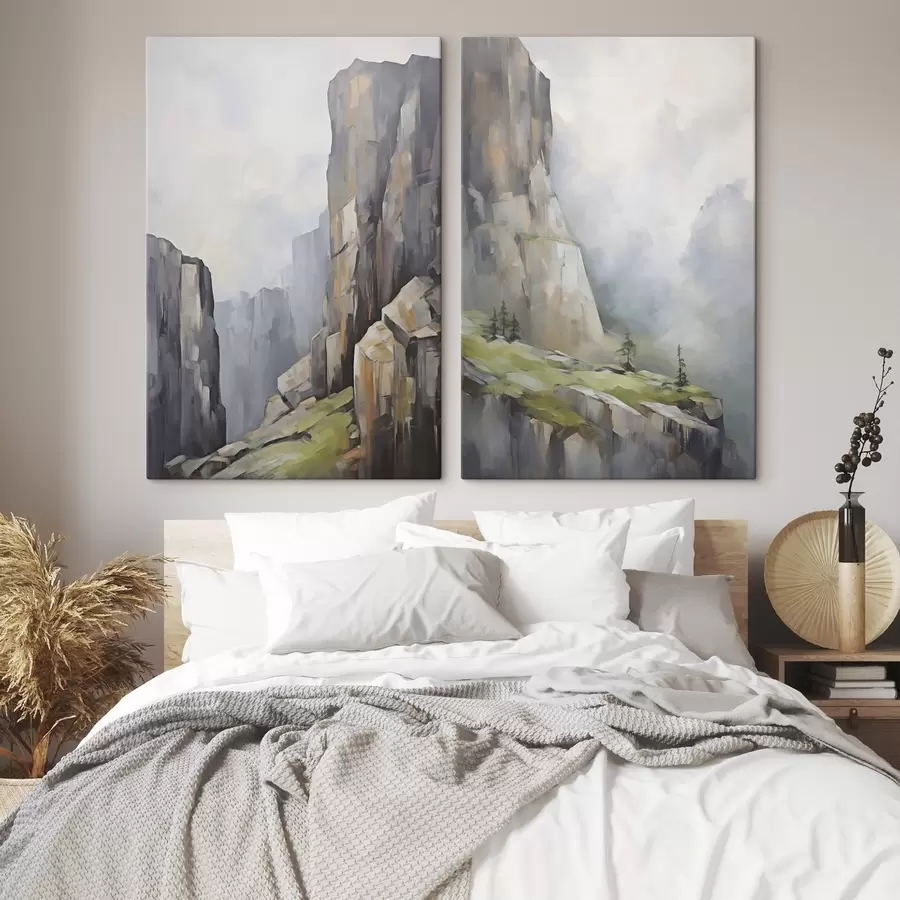 murales de pared Paisaje de montaña, imitación de un cuadro m30803