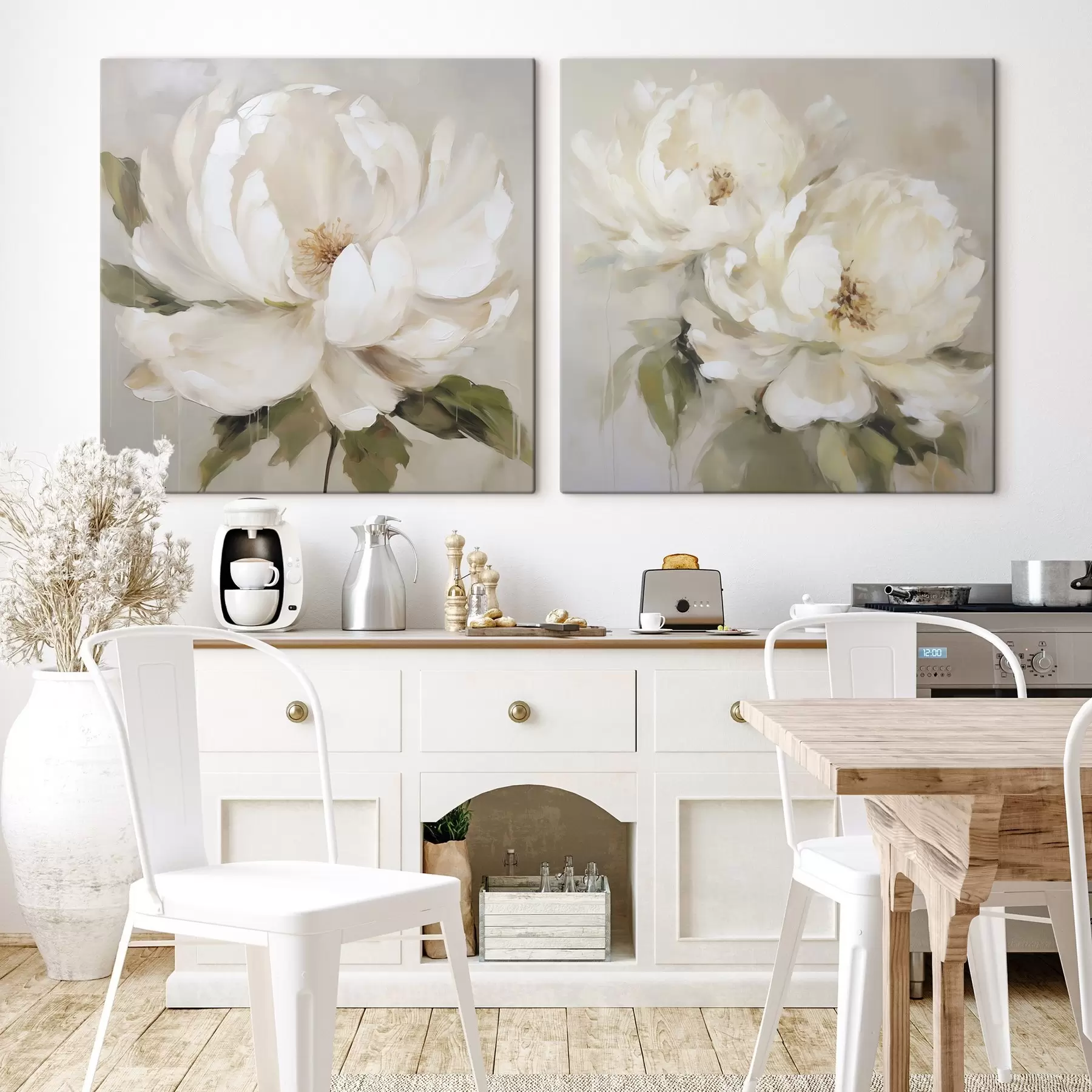 murales de pared Peonías, pintura de imitación m30809