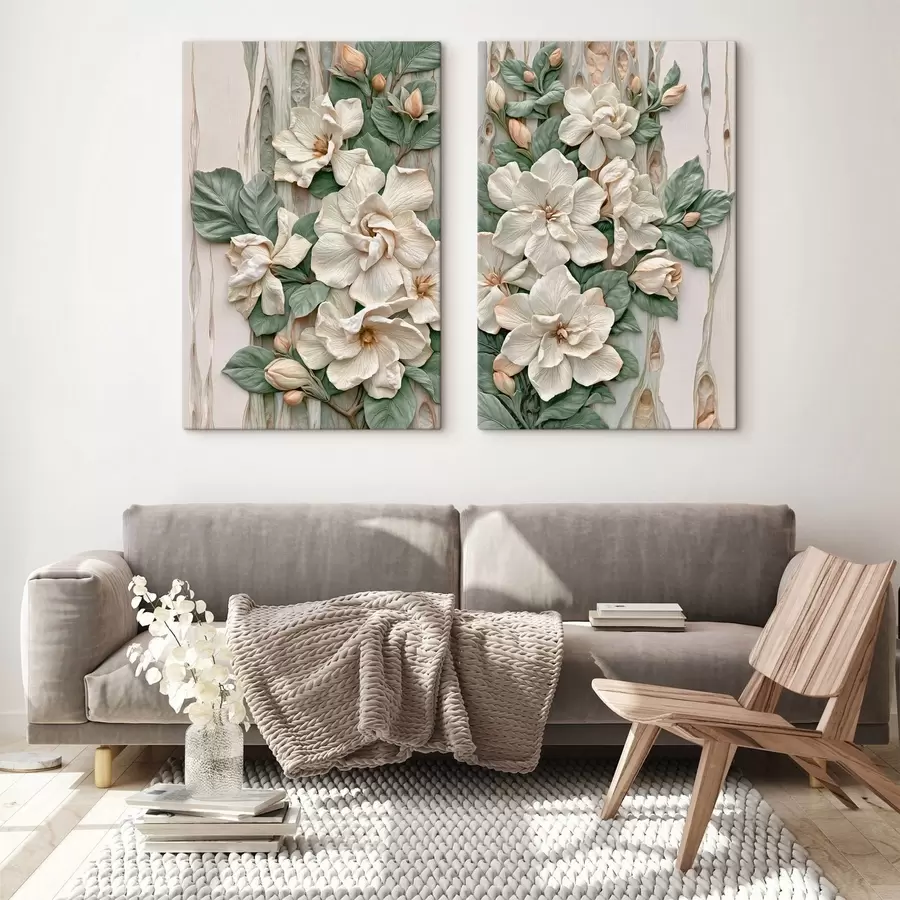 murales de pared Flores abstractas con hojas m30711