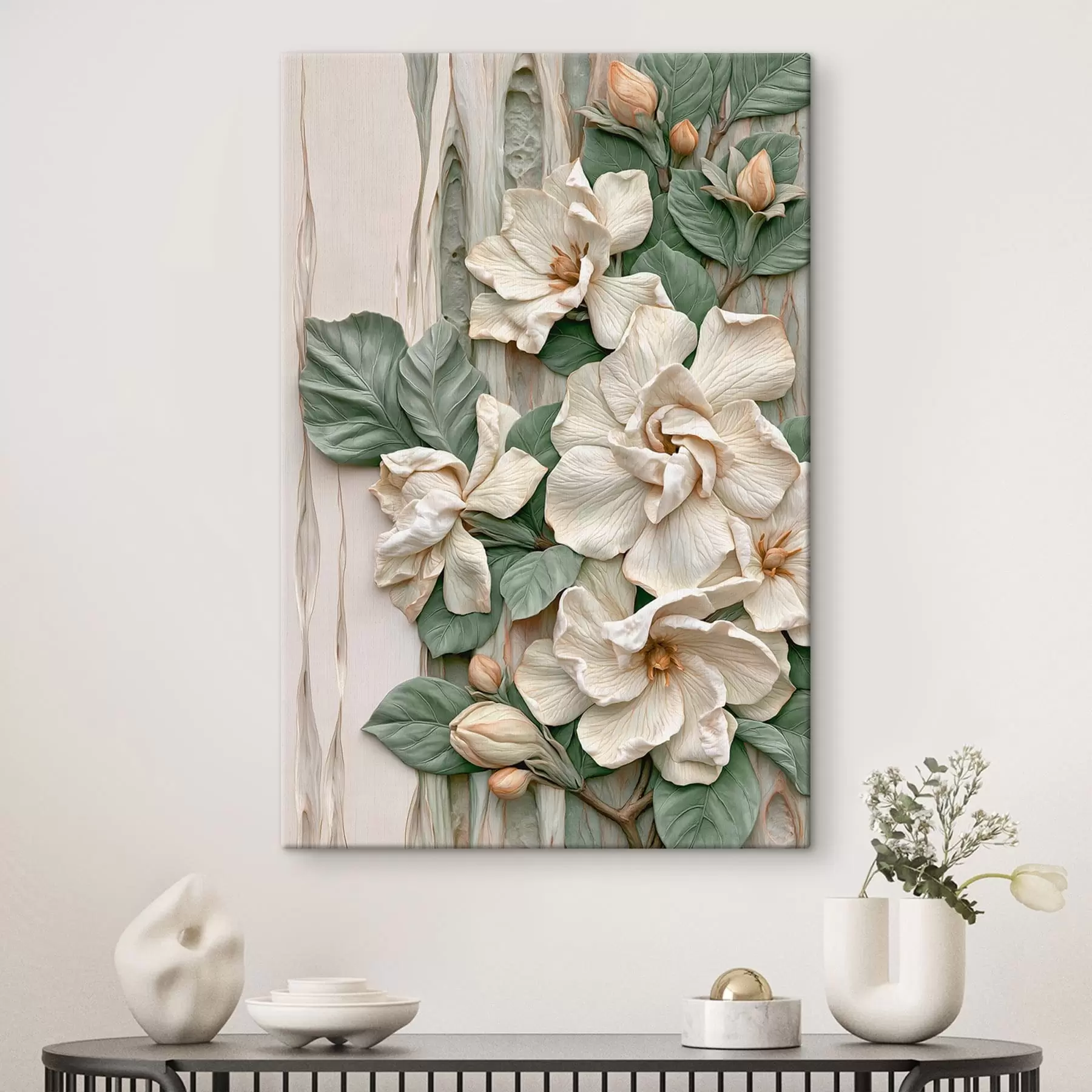 murales de pared Flores abstractas con hojas s50079