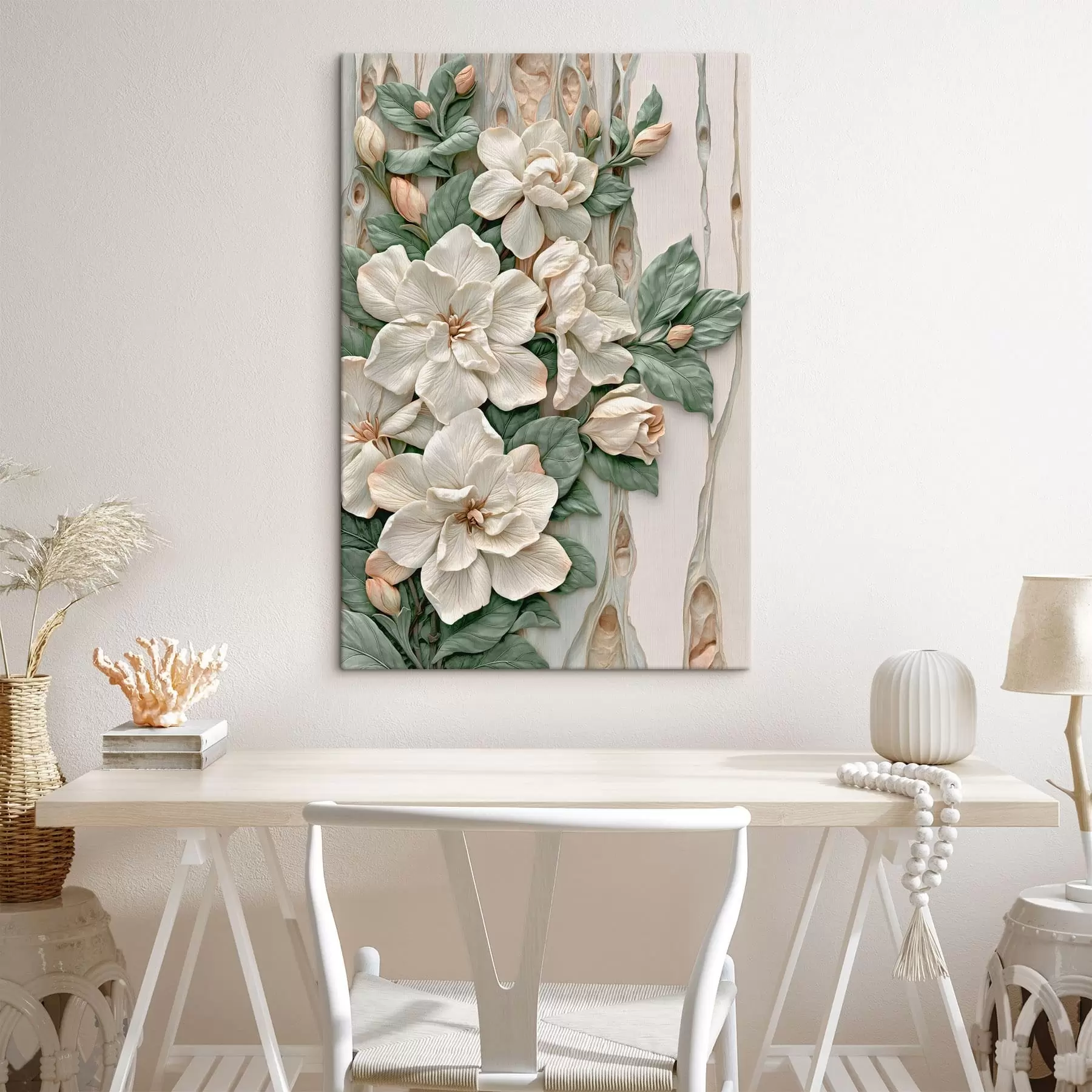murales de pared Flores abstractas con hojas s50080