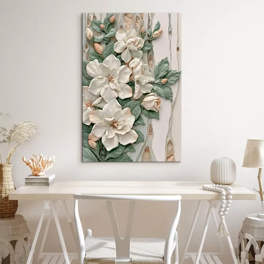 murales de pared Flores abstractas con hojas s50080