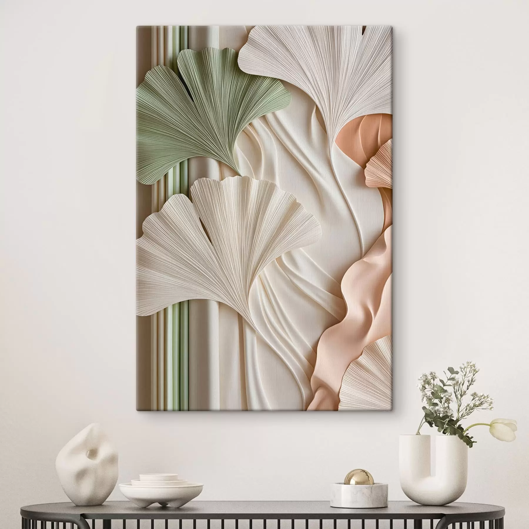 murales de pared Hojas de ginkgo en estilo abstracto s50085