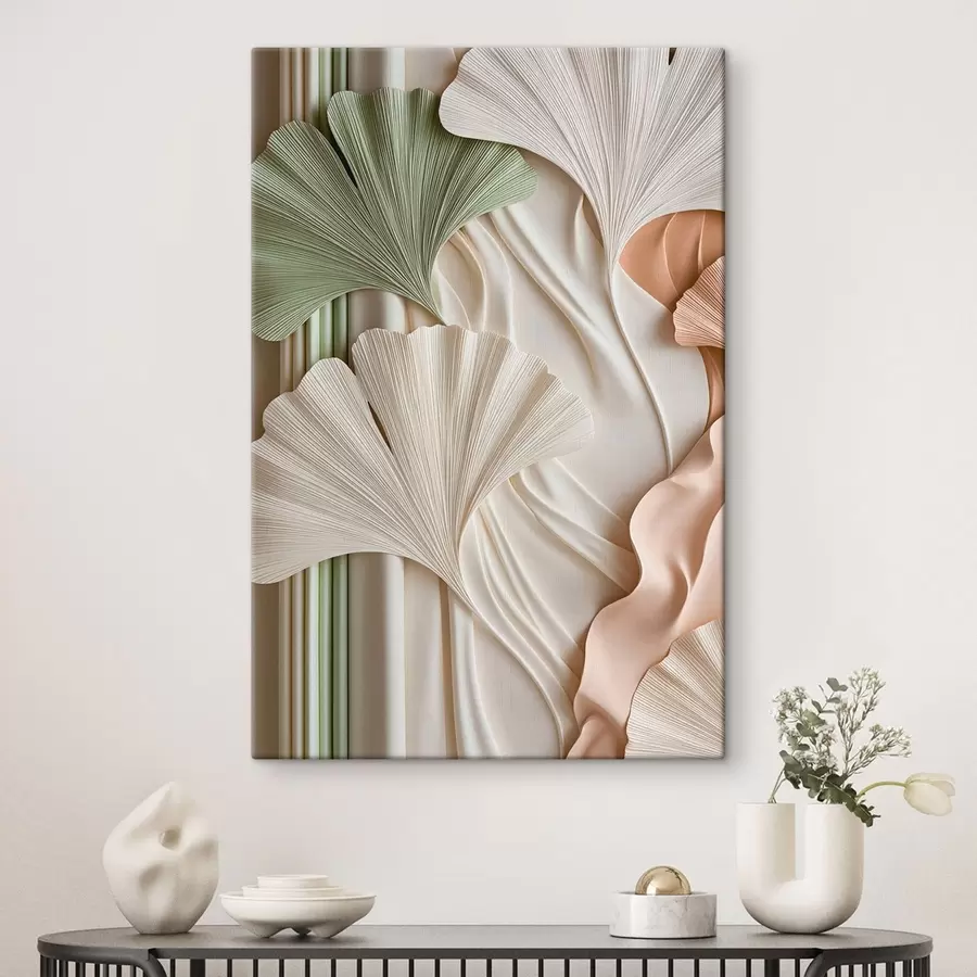 murales de pared Hojas de ginkgo en estilo abstracto s50085