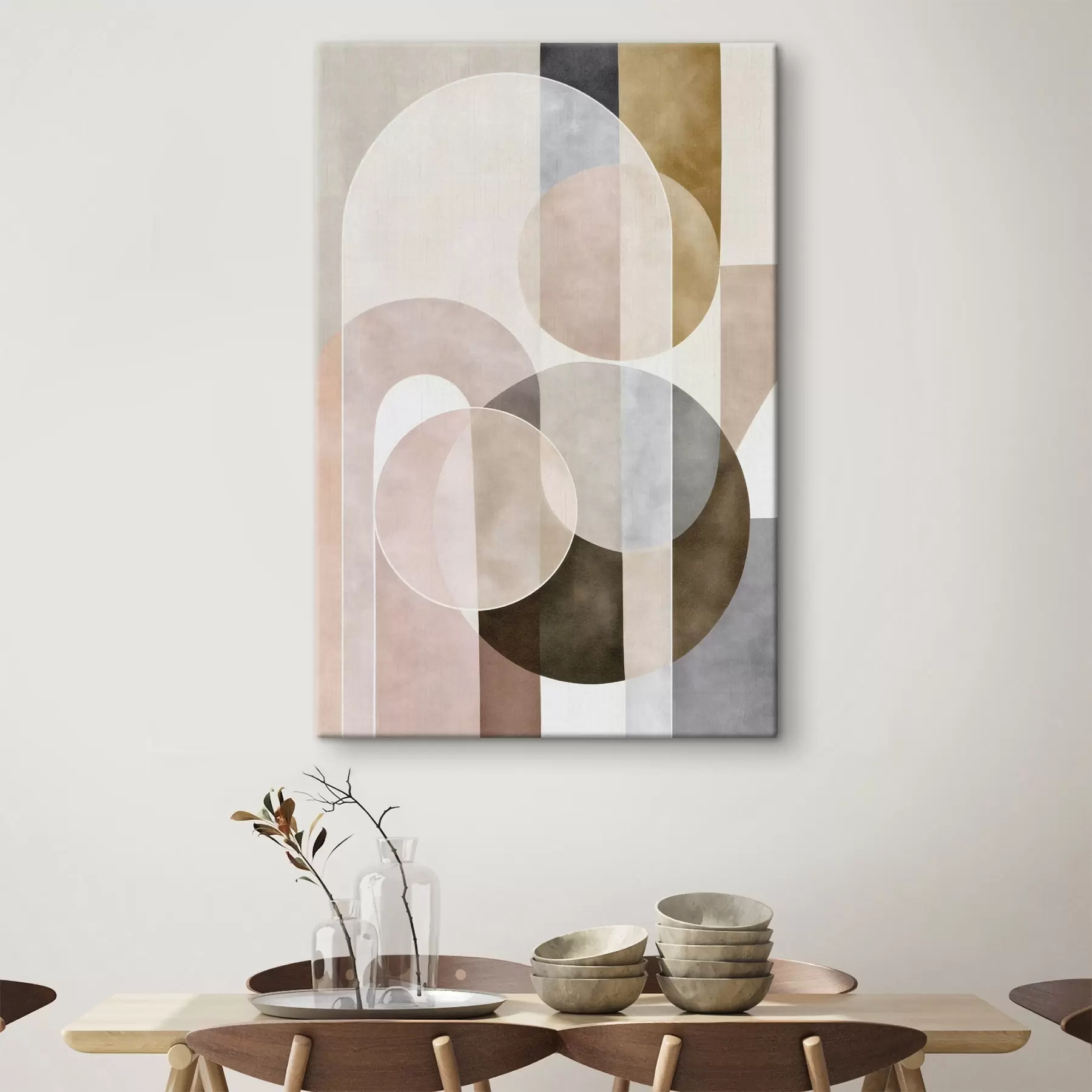 murales de pared Un diseño abstracto con arcos y círculos s50157