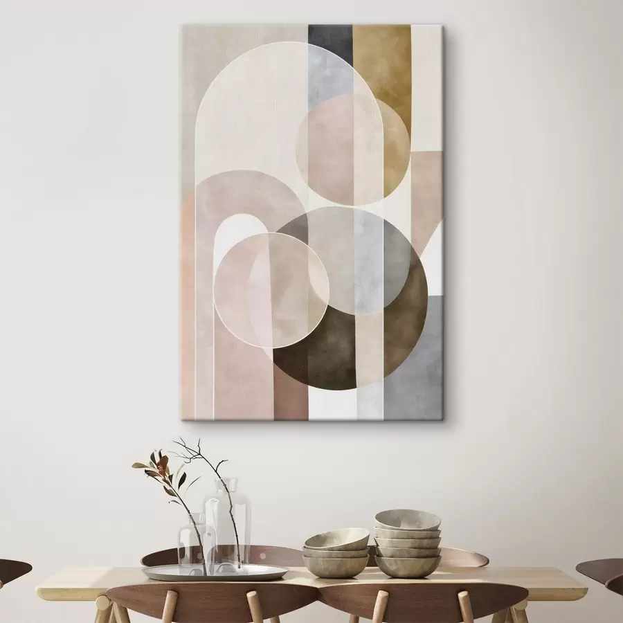 murales de pared Un diseño abstracto con arcos y círculos s50157