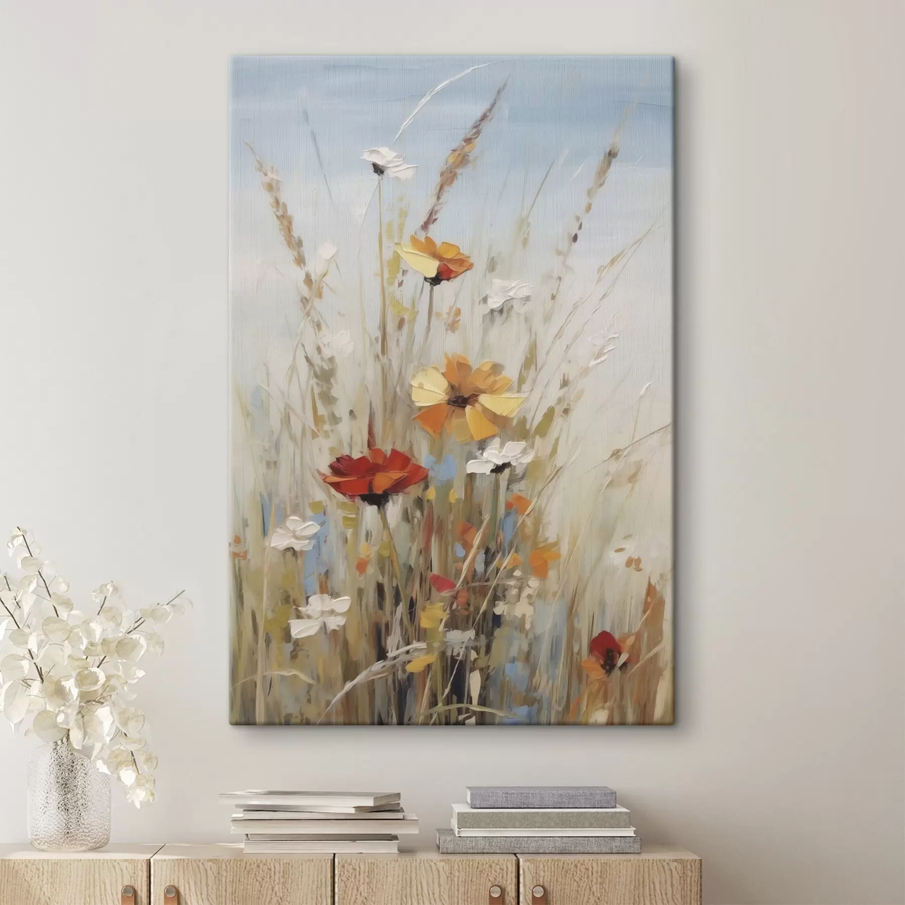 murales de pared Flores silvestres y hierbas, imitación de un cuadro s50183