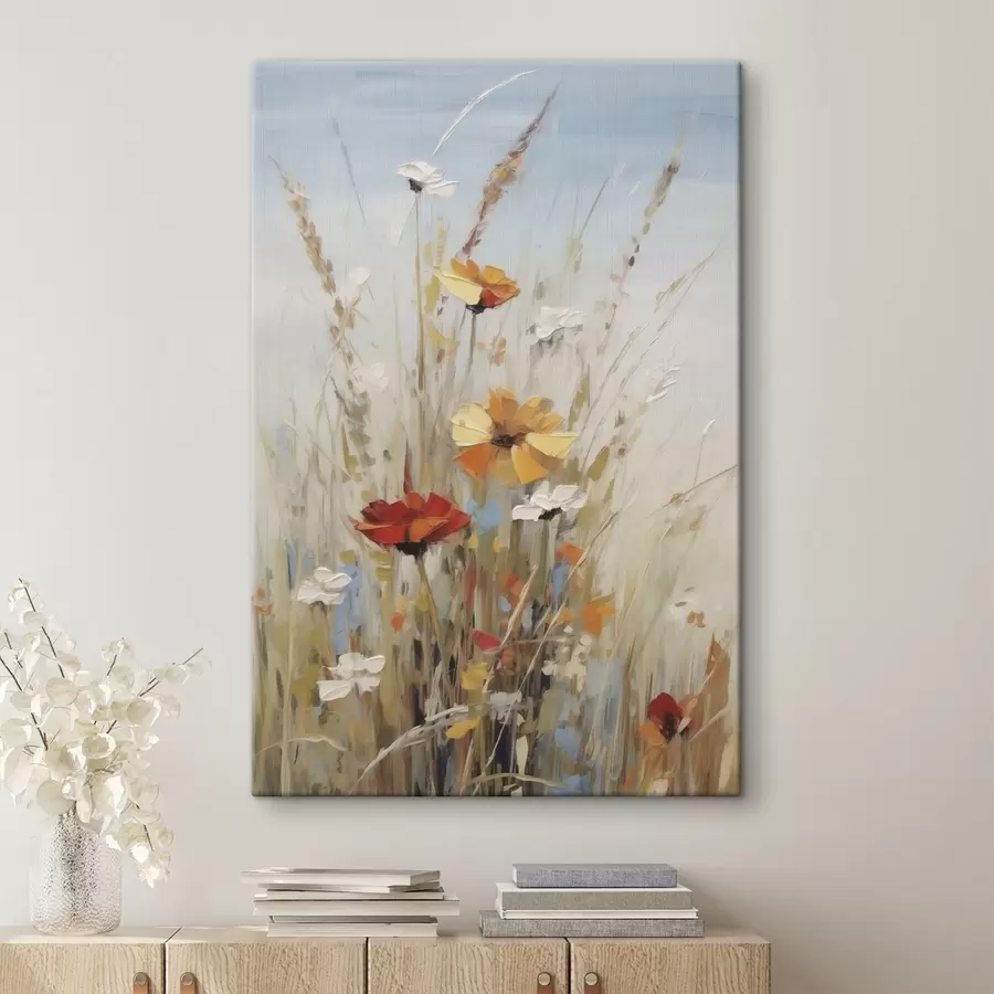 murales de pared Flores silvestres y hierbas, imitación de un cuadro s50183