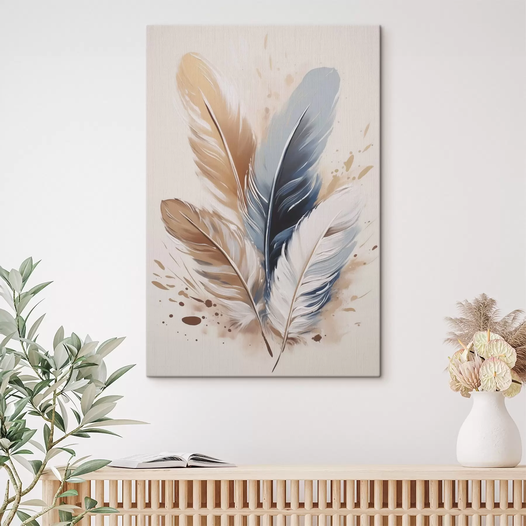 murales de pared Plumas, pintura de imitación s50192