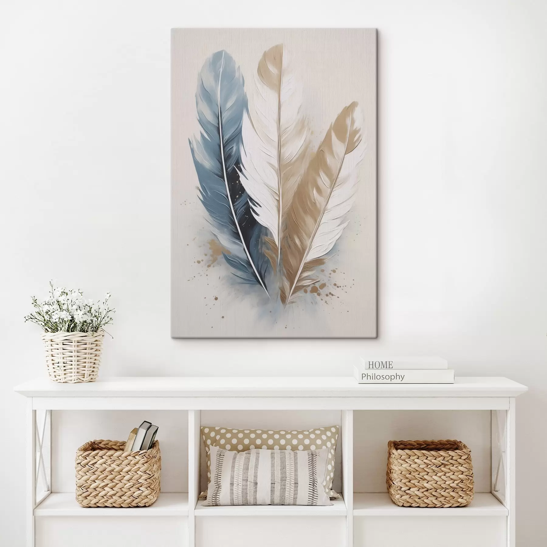 murales de pared Plumas, pintura de imitación s50193