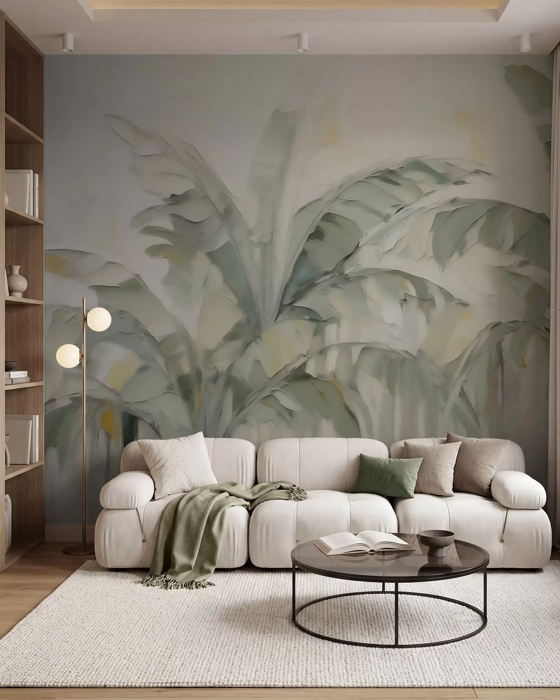 murales de pared Hojas de palmera abstractas, imitación de pintura w05826