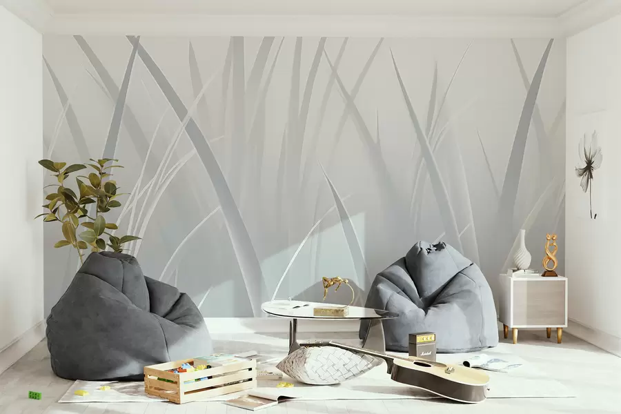 murales de pared Hierba, hojas afiladas w05836