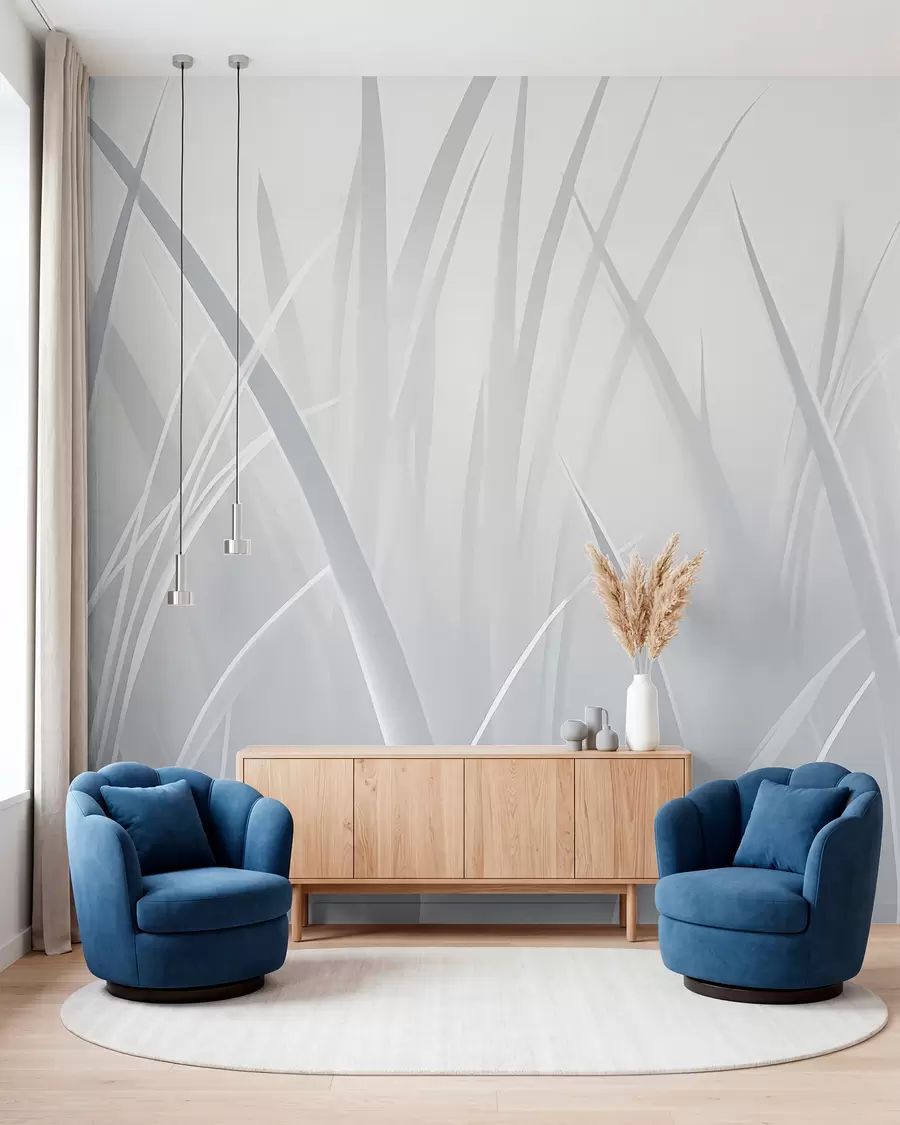 murales de pared Hierba, hojas afiladas w05836